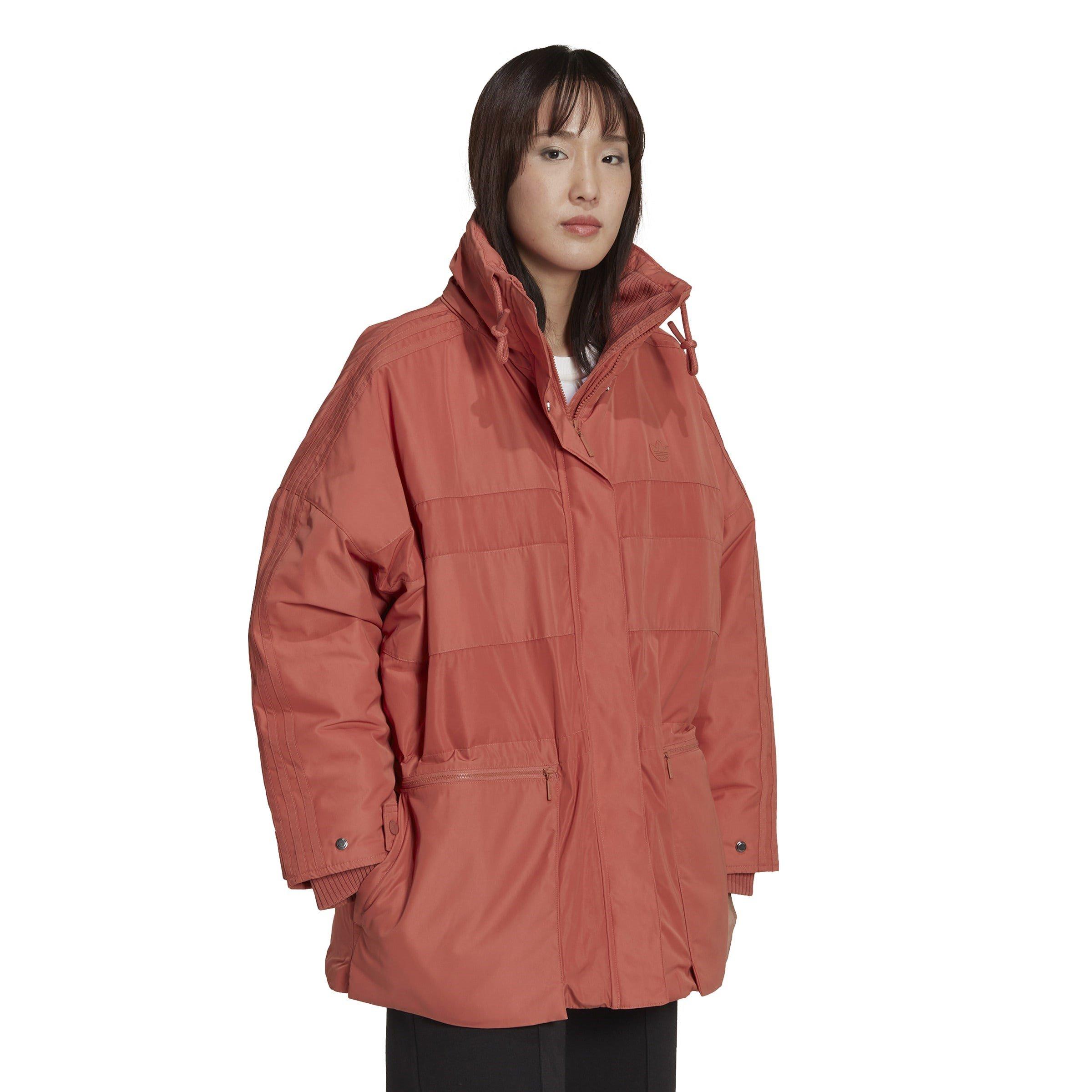 Burgundy - adidas Originals - Hooded Parka Jacket Womens - 4