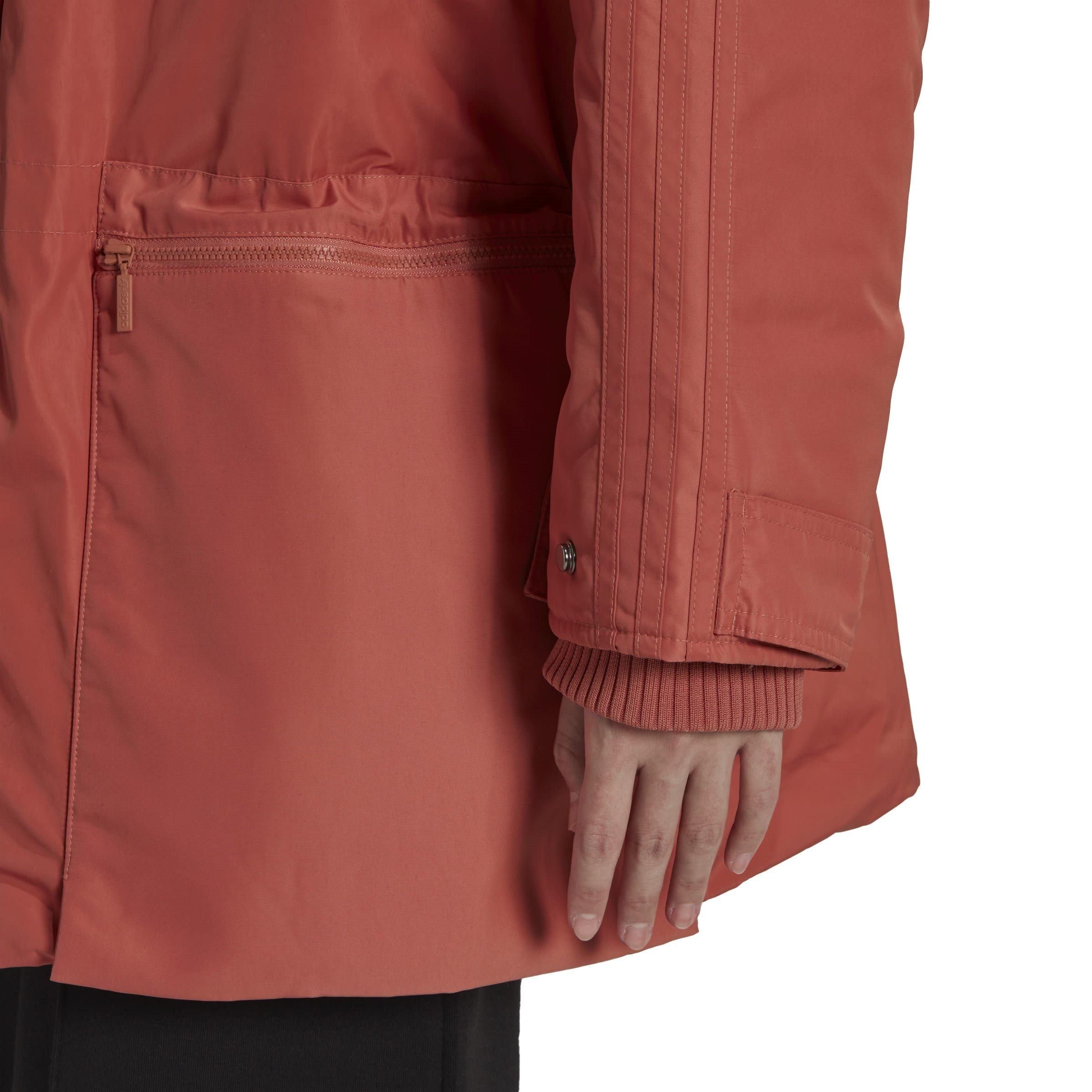 Burgundy - adidas Originals - Hooded Parka Jacket Womens - 5