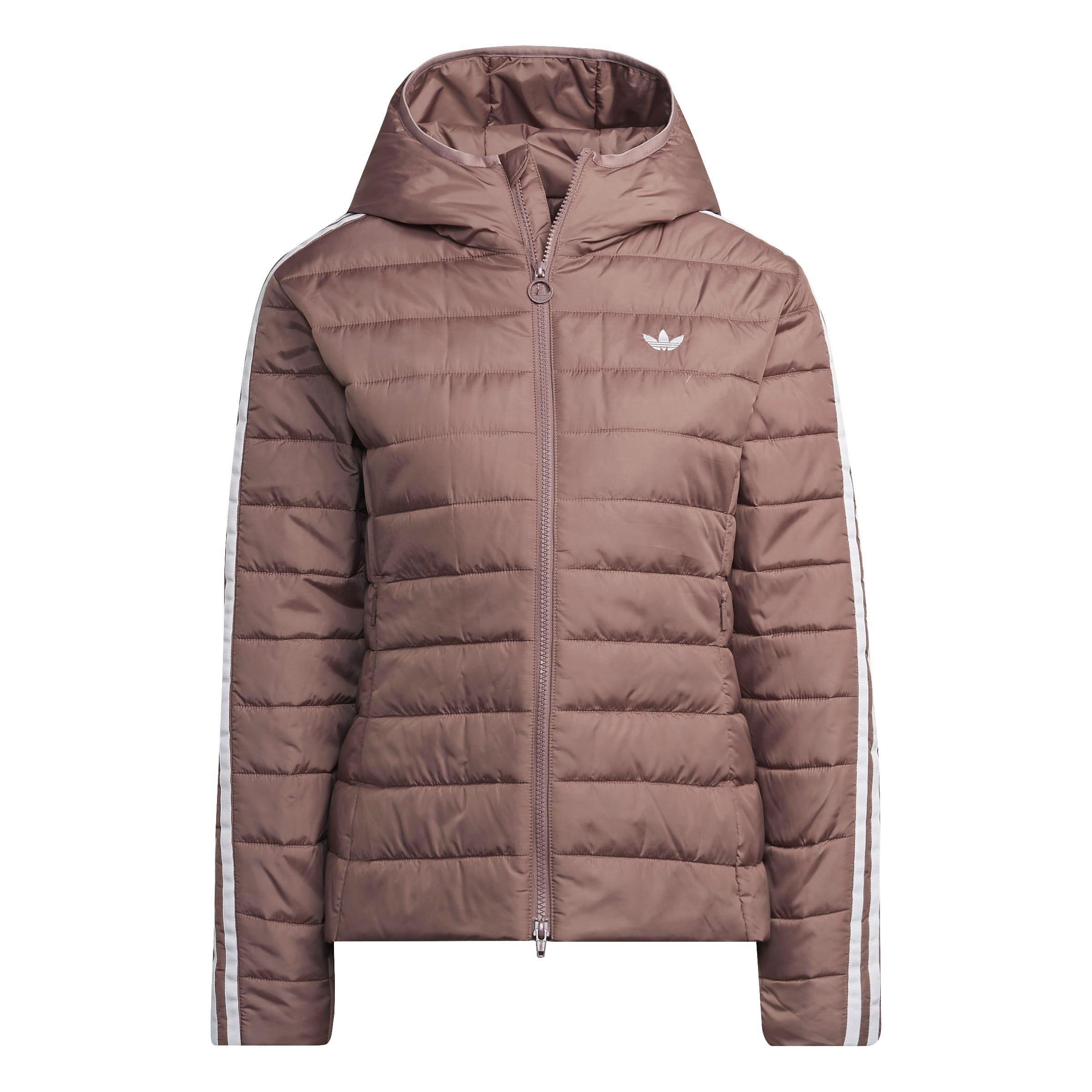 Burgundy - adidas Originals - Women's Premium Slim Hooded Long Sleeve Slim Fit Short Puffer Jacket - 1