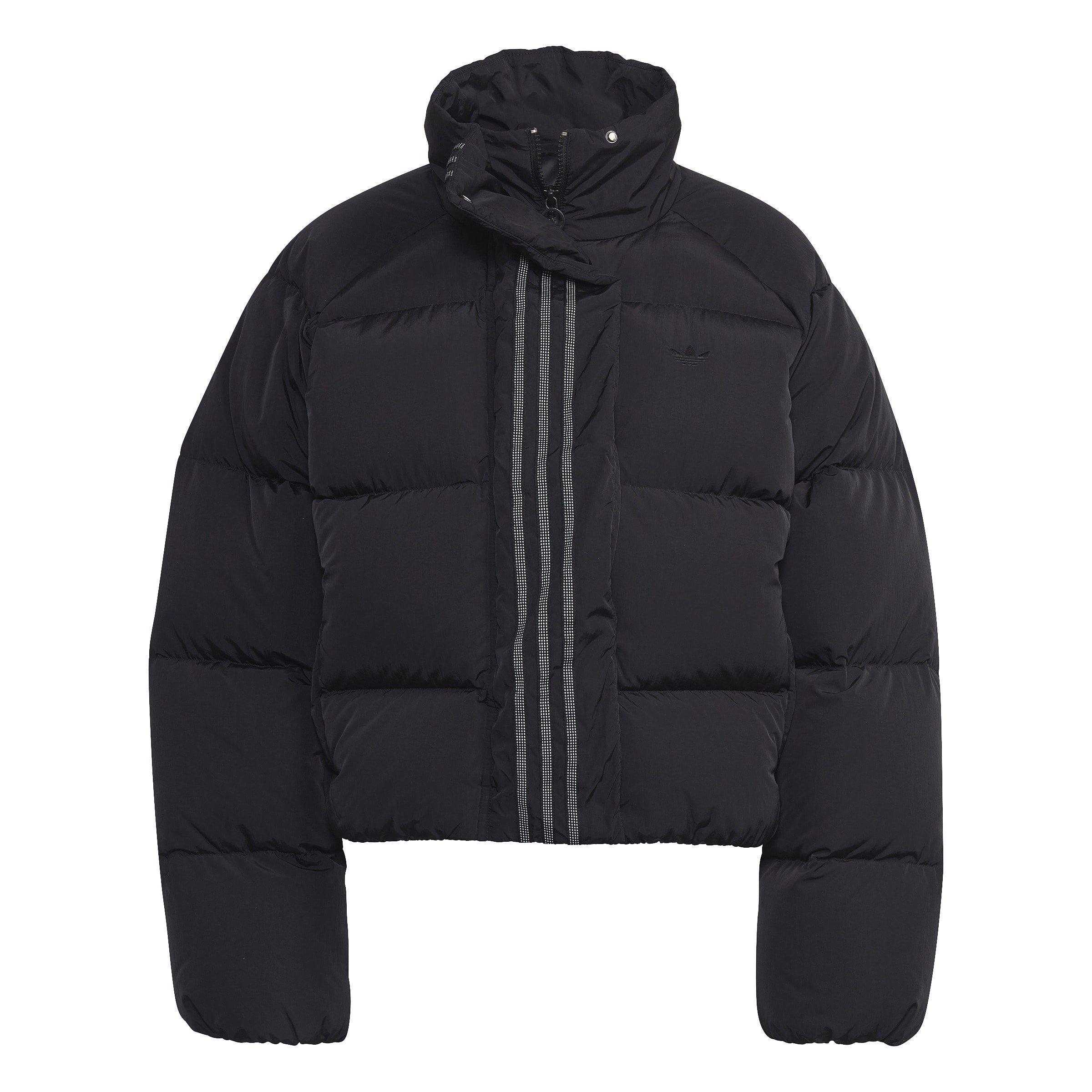Adidas Women's Down Long Sleeve Oversized Fit Short Puffer Jacket - Black - 6 (XXS)