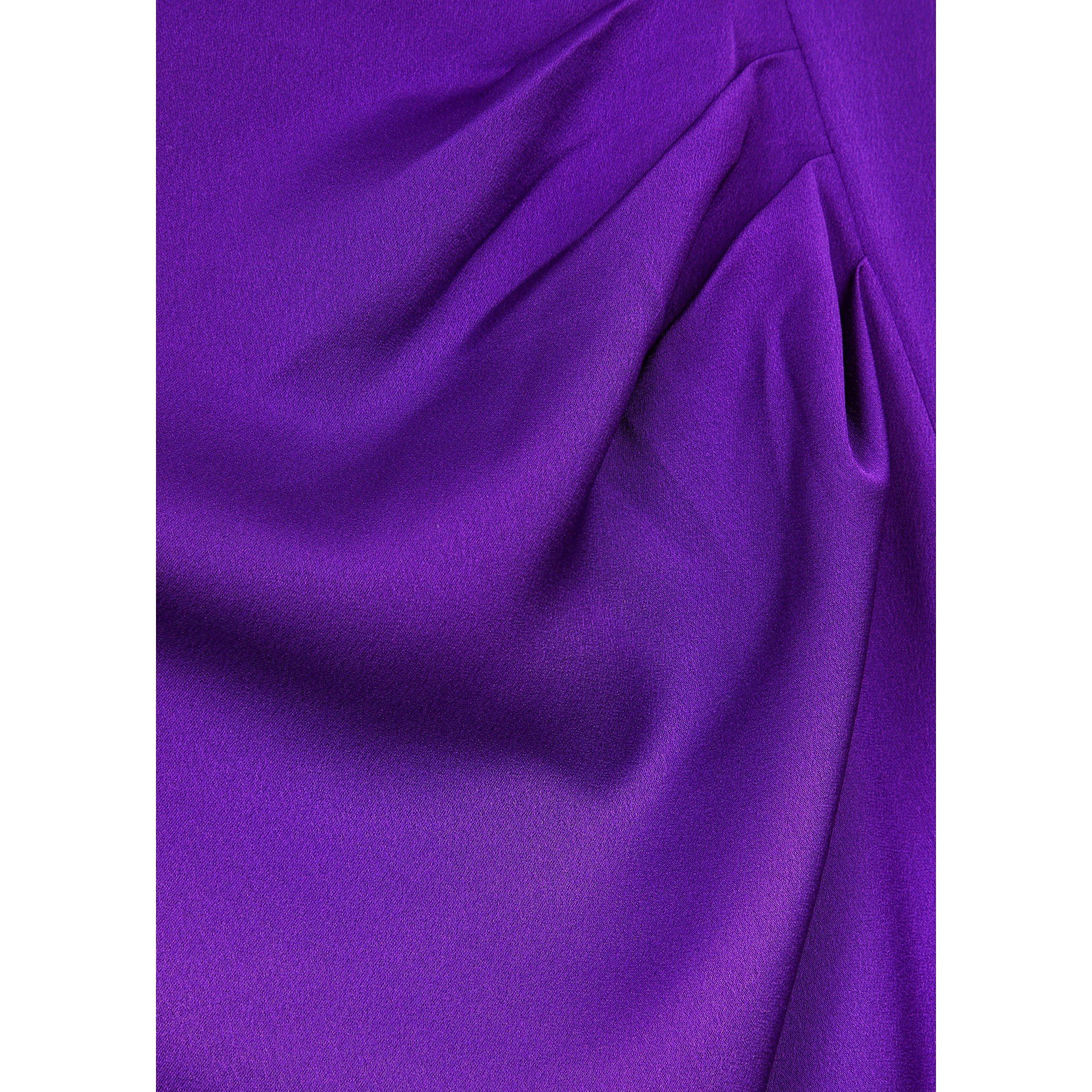 PURPLE - Misha - LD ESTRA SCARF NECK SATIN MIDI - 4