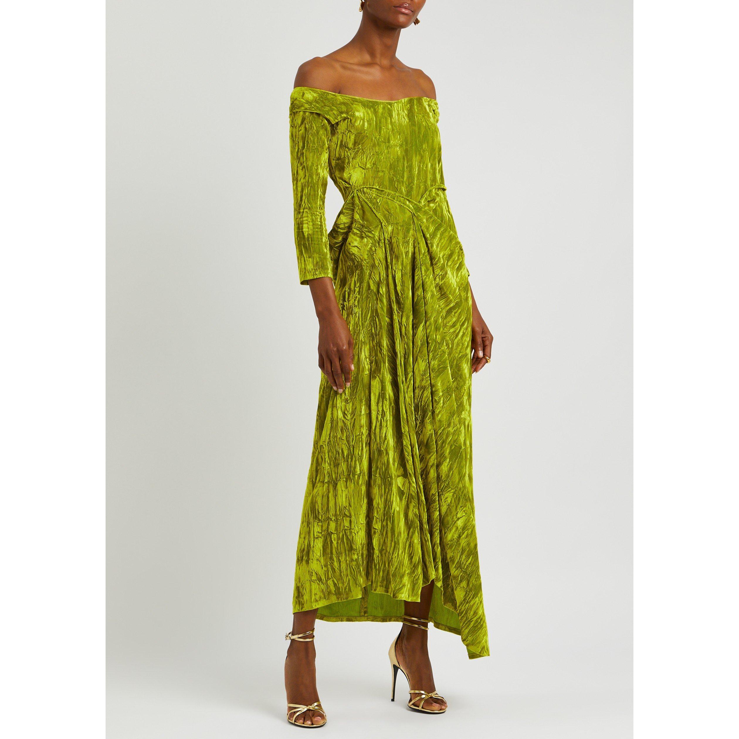 Unknown | LD DRAPED OFF SHOULDER DRESS | HARVEY NICHOLS