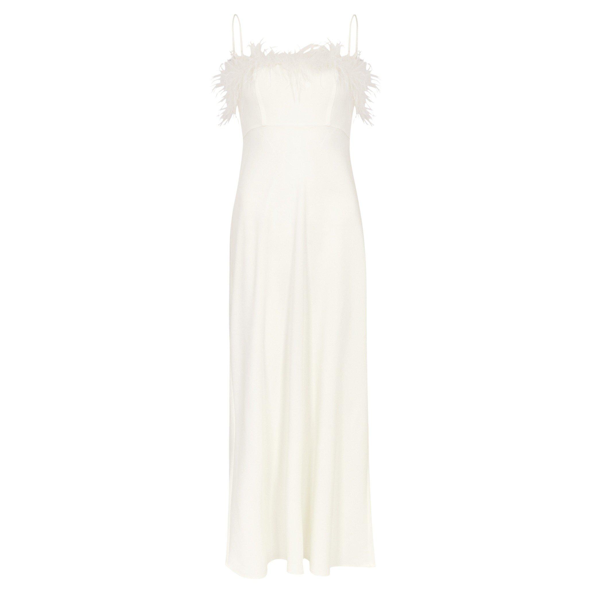 IVORY - RIXO - LD Selene Feather trim mi - 1