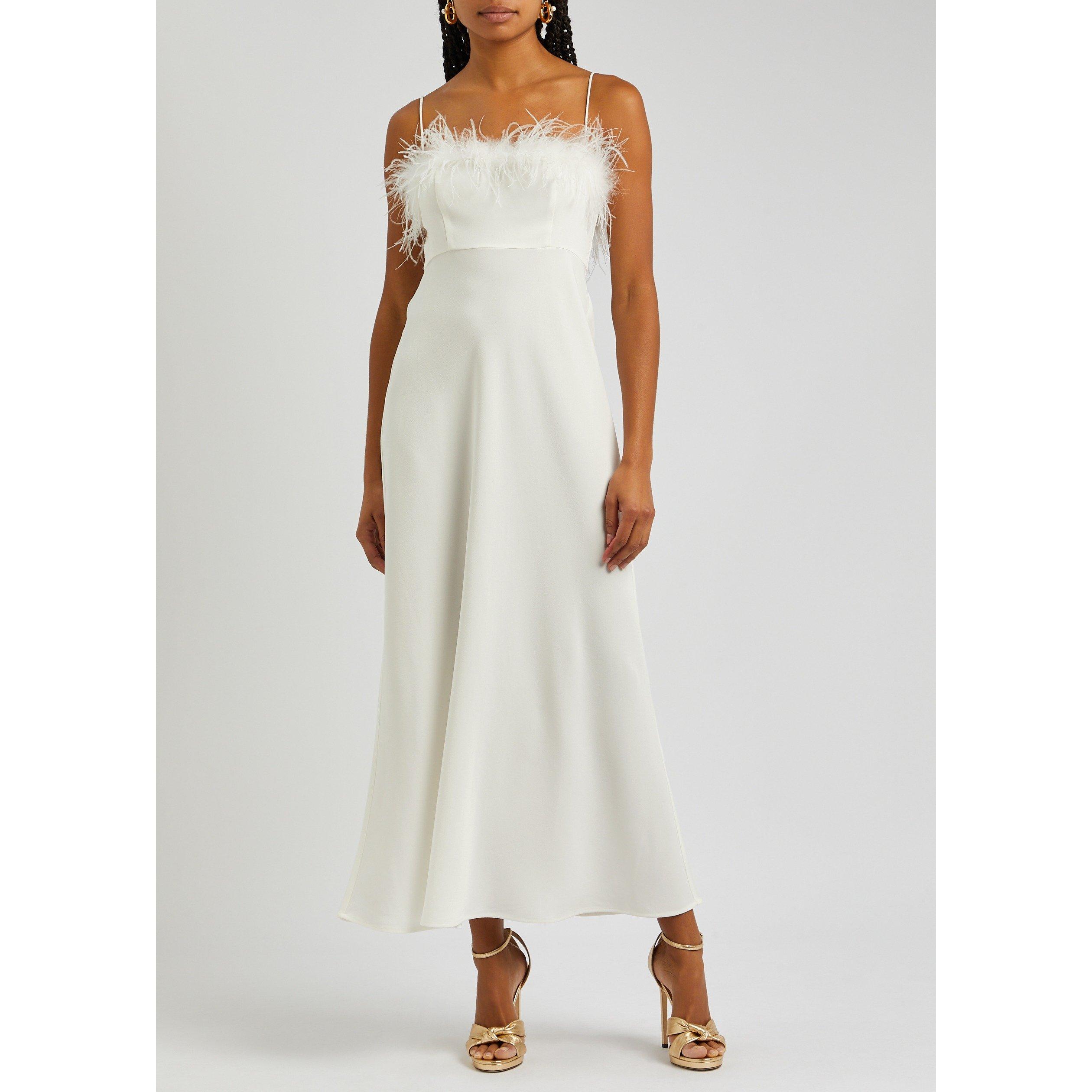 IVORY - RIXO - LD Selene Feather trim mi - 2