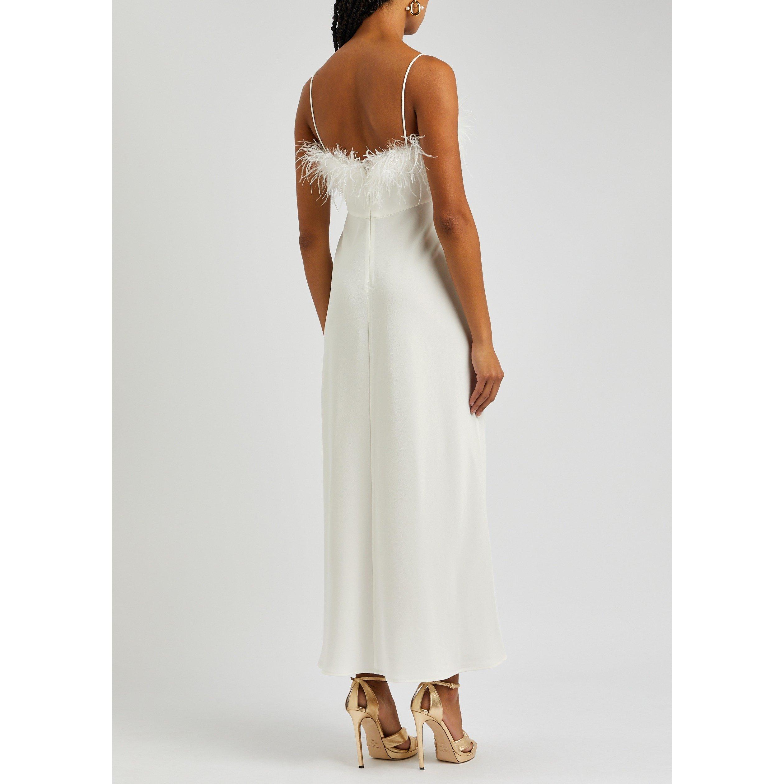 IVORY - RIXO - LD Selene Feather trim mi - 3