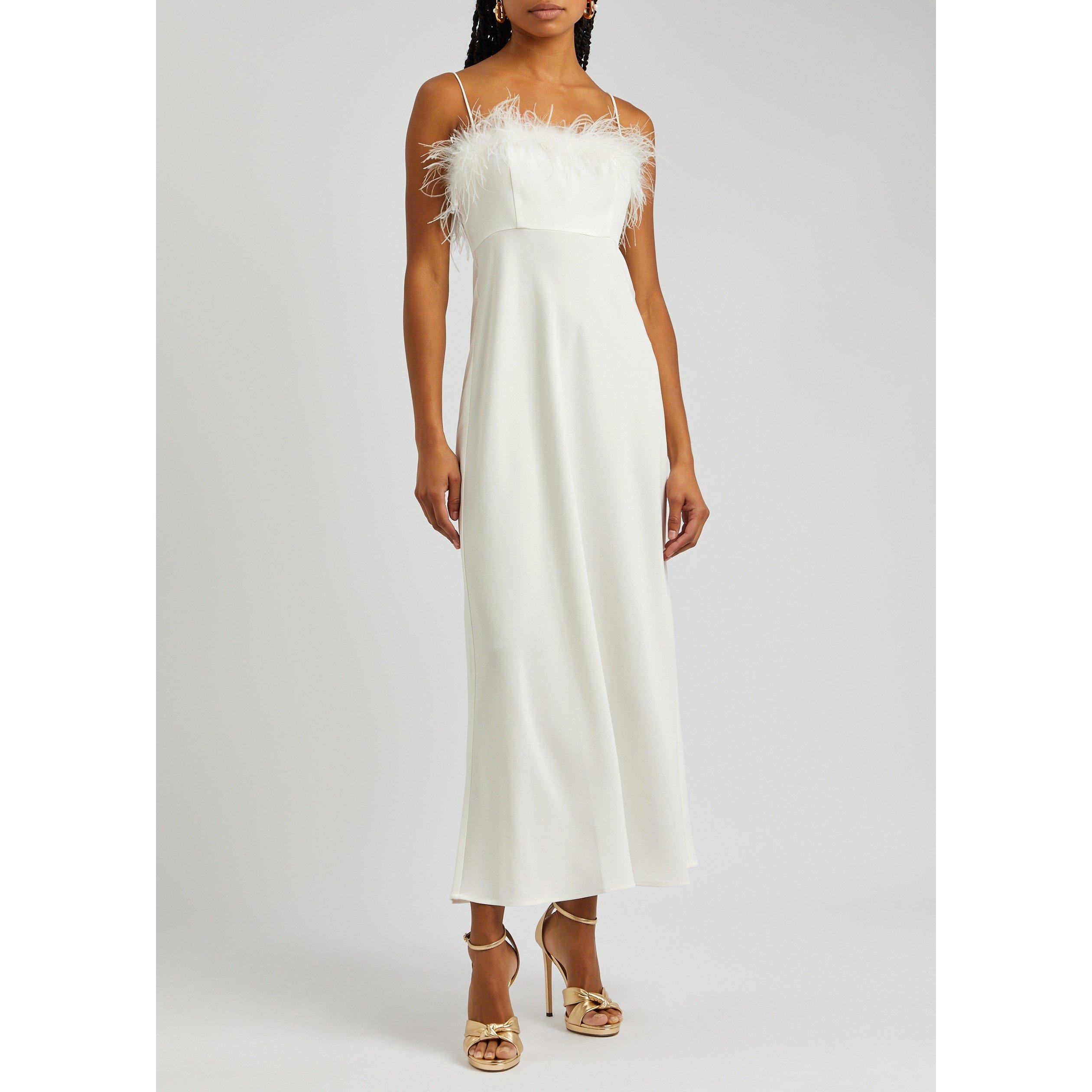 IVORY - RIXO - LD Selene Feather trim mi - 5