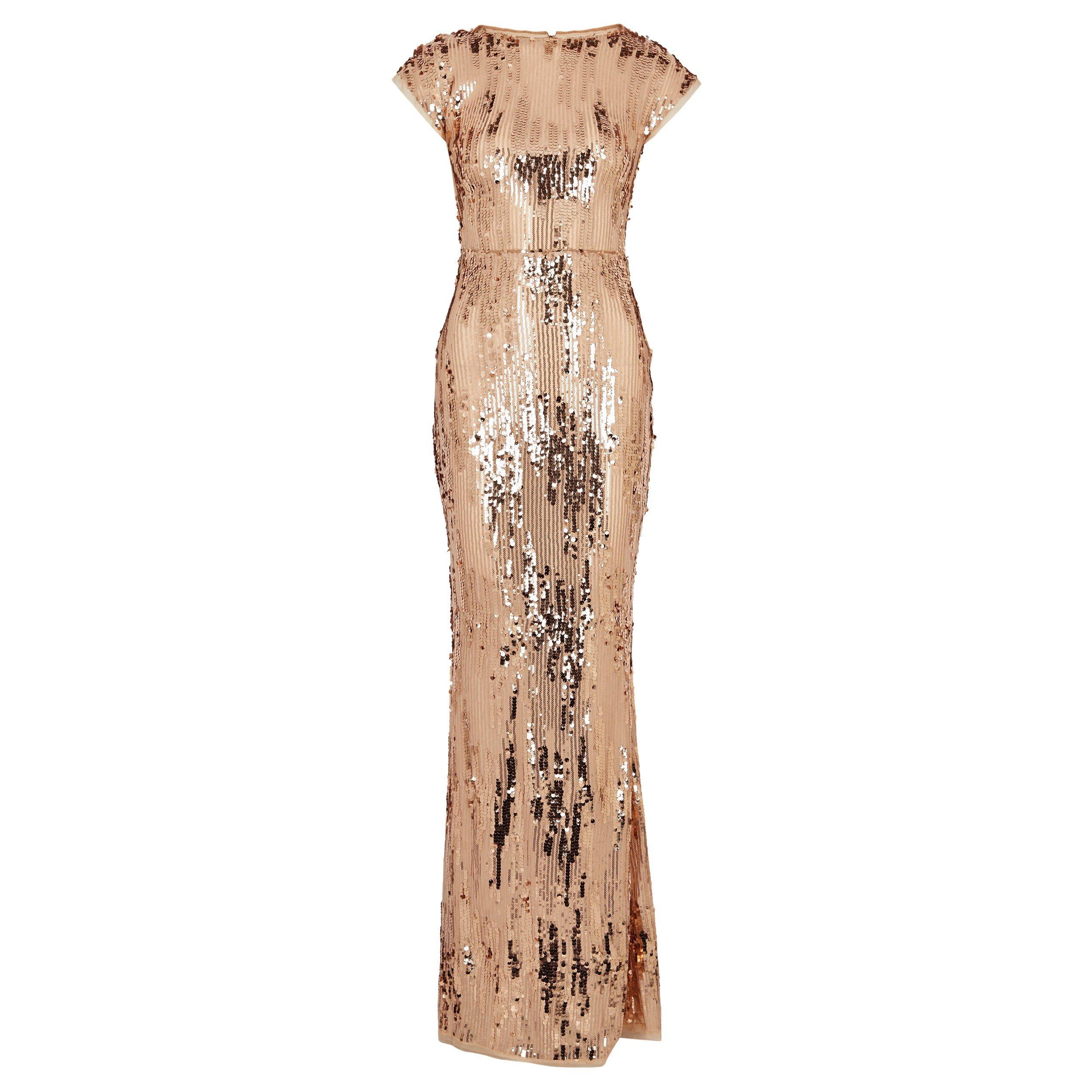 GOLD - Talbot Runhof - LD SEQUIN SHRT SLV EVENING DRS - 1
