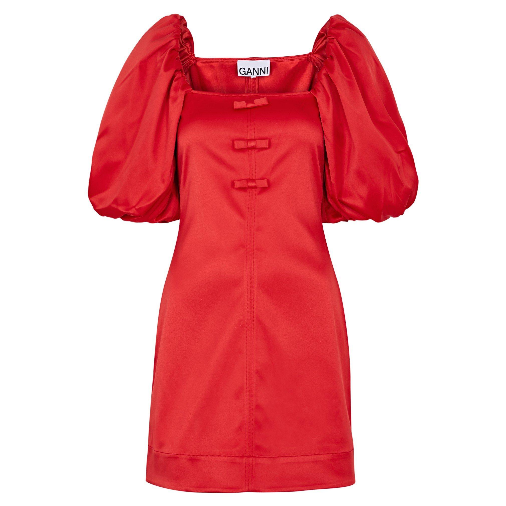 RED - Ganni - SD Double Satin Mini Dress - 1
