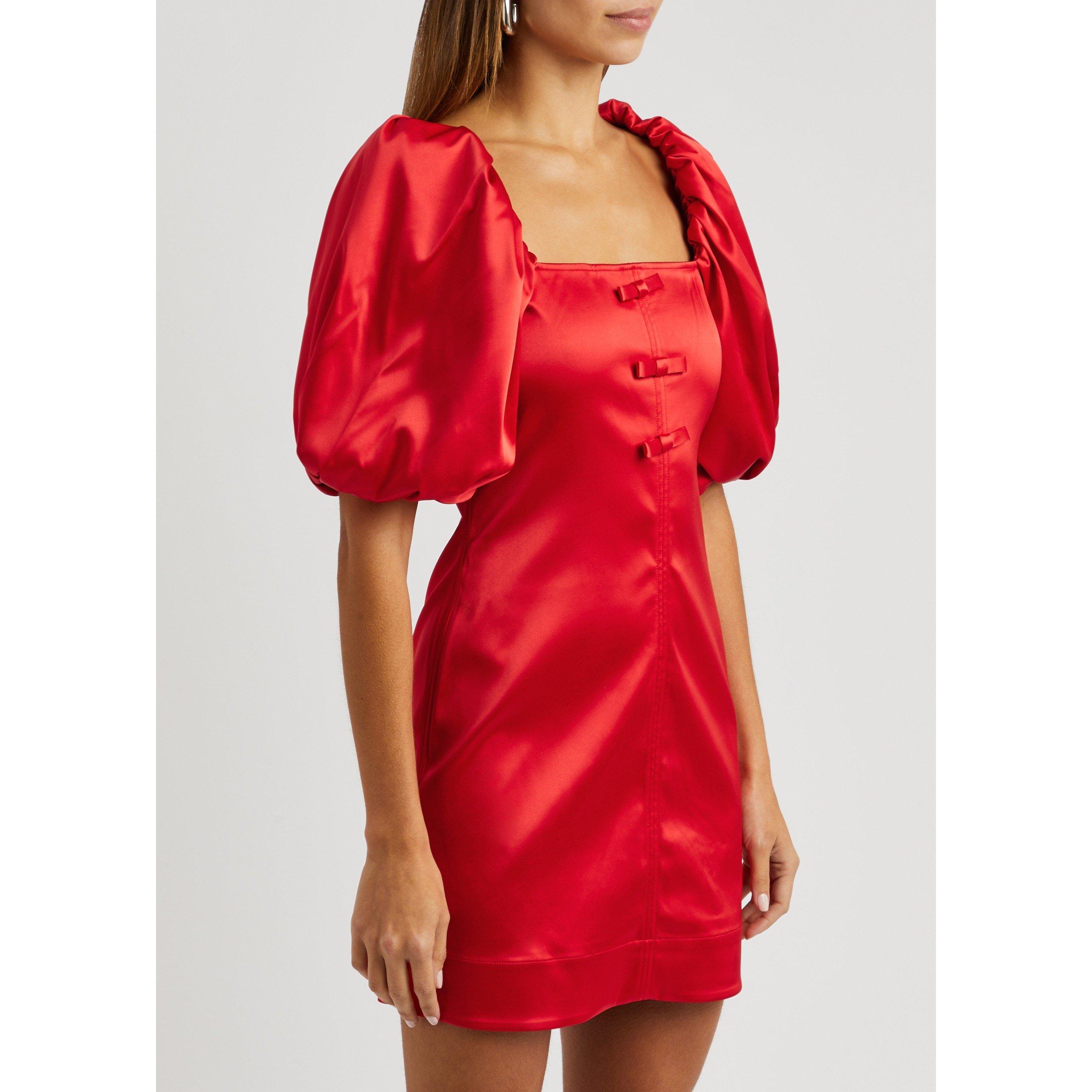 RED - Ganni - SD Double Satin Mini Dress - 2