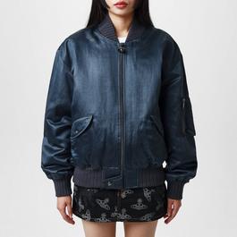 Vivienne Westwood Bernardo Relaxed Fit Linen Blend Bomber Jacket.