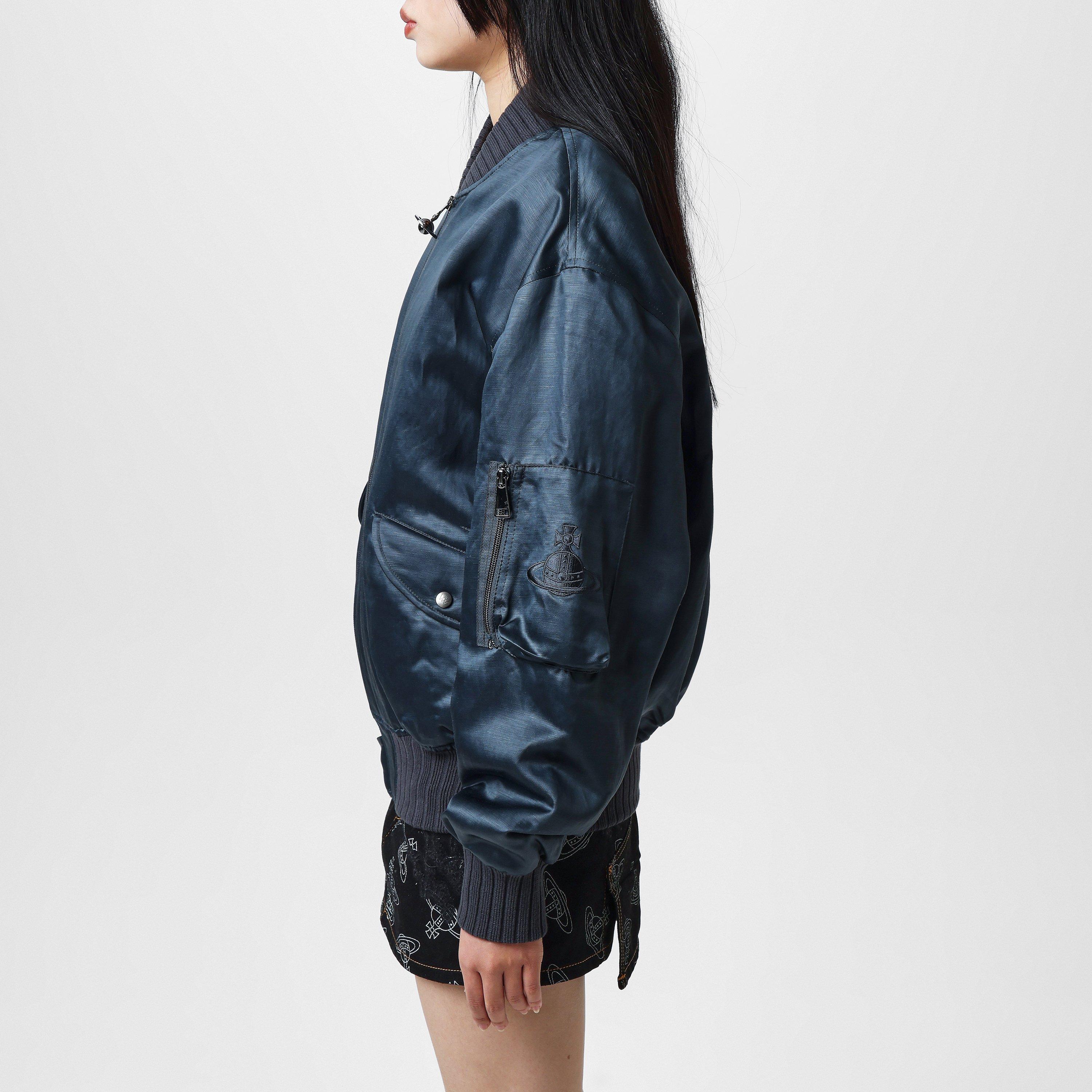 Grey - Vivienne Westwood - Women's Linen Blend Long Sleeve Parka - 2