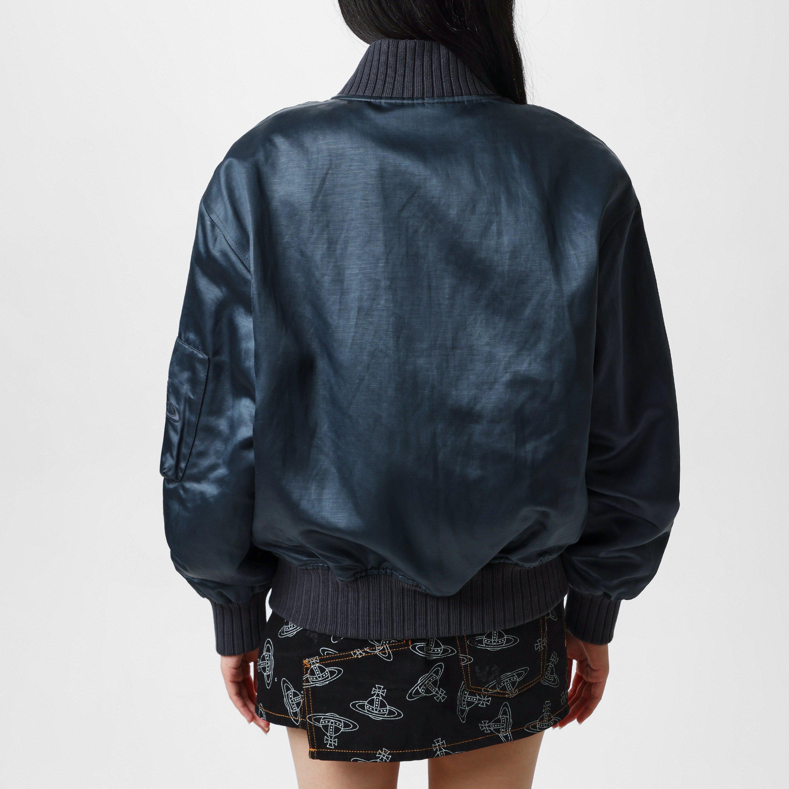 Grey - Vivienne Westwood - Women's Linen Blend Long Sleeve Parka - 3