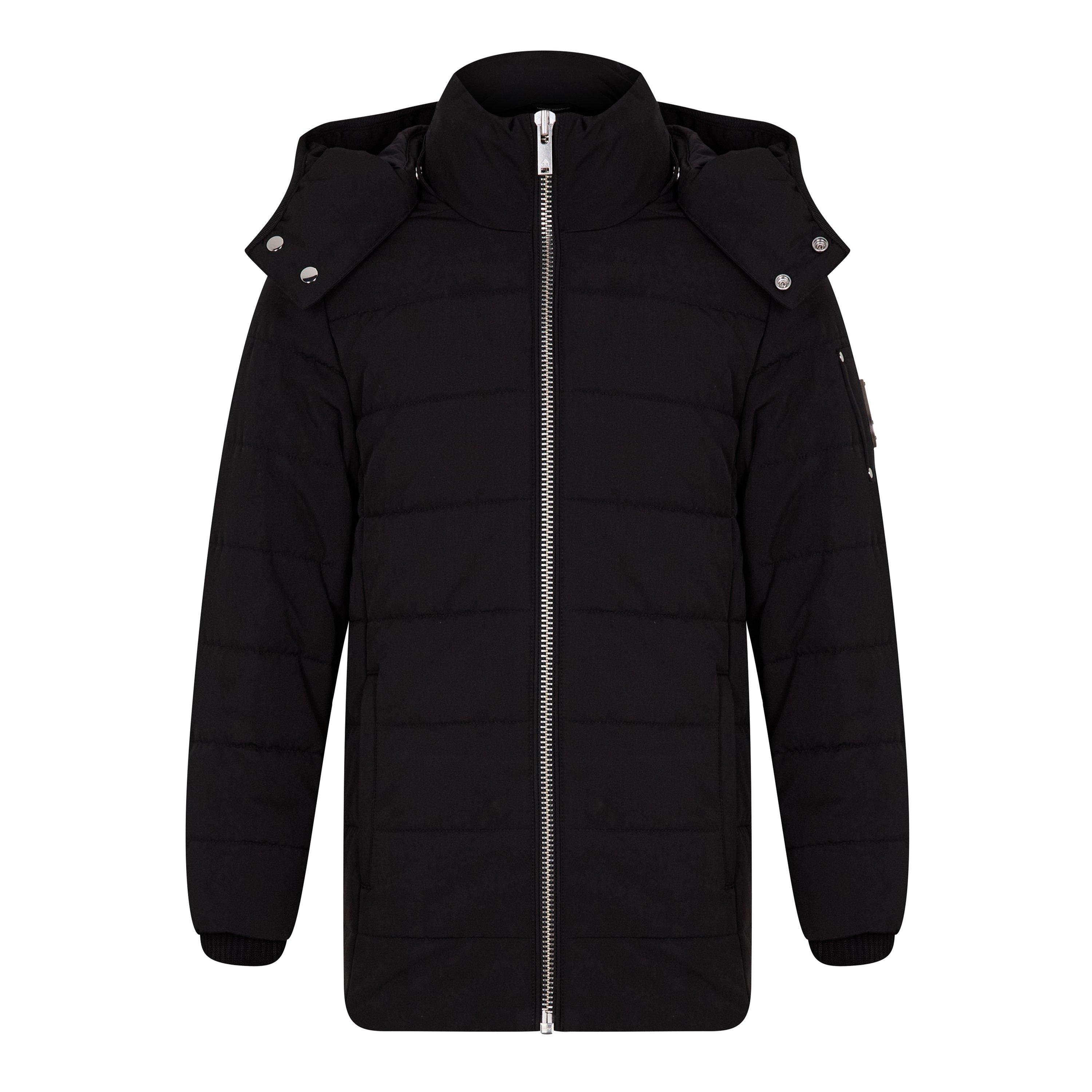 Moose Knuckles Kids' Cotton Long Sleeve Short Puffer Jacket - Black 292 - Size S(7Y-9Y)