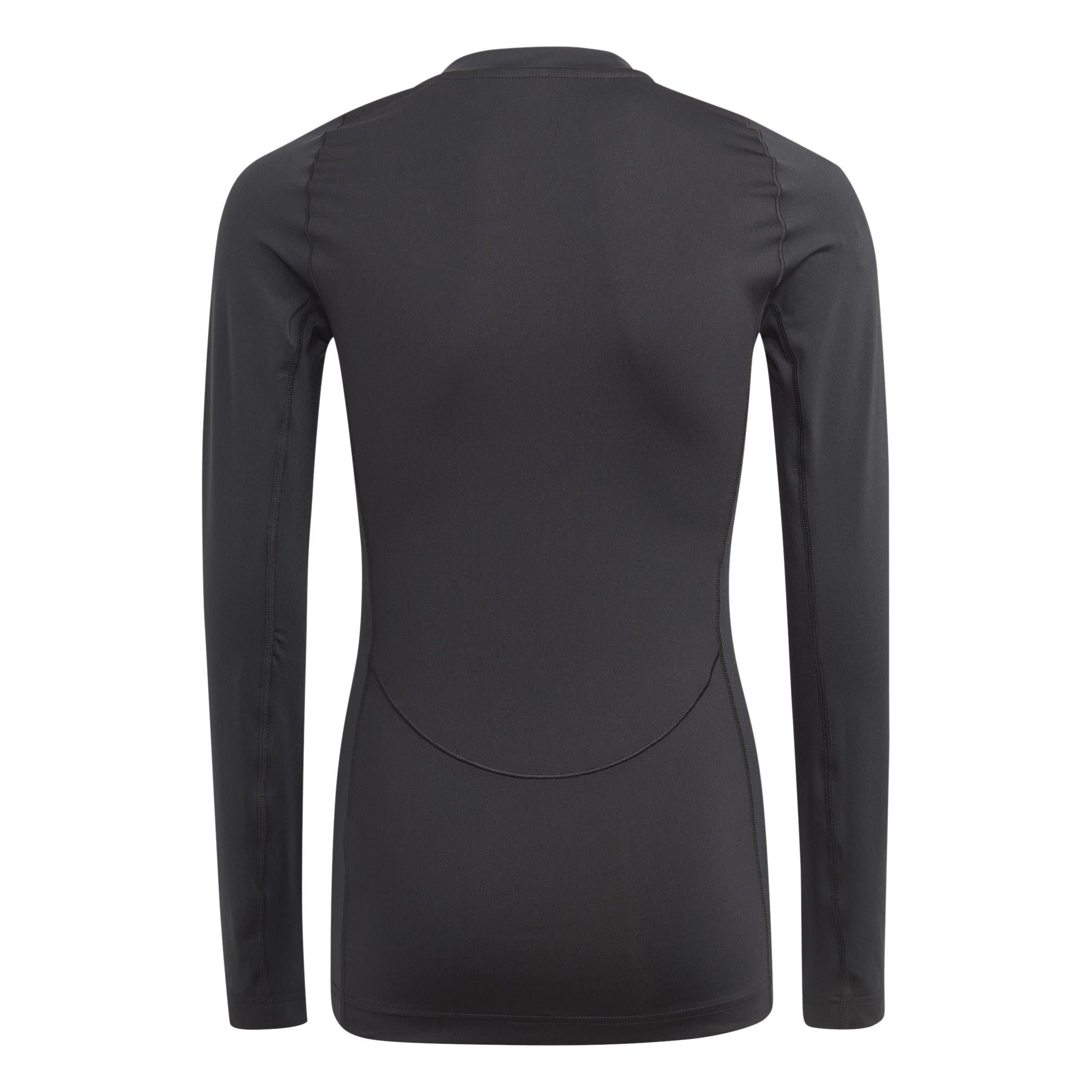 BLACK - adidas - Techfit AEROREADY Long Sleeve Top Juniors - 2