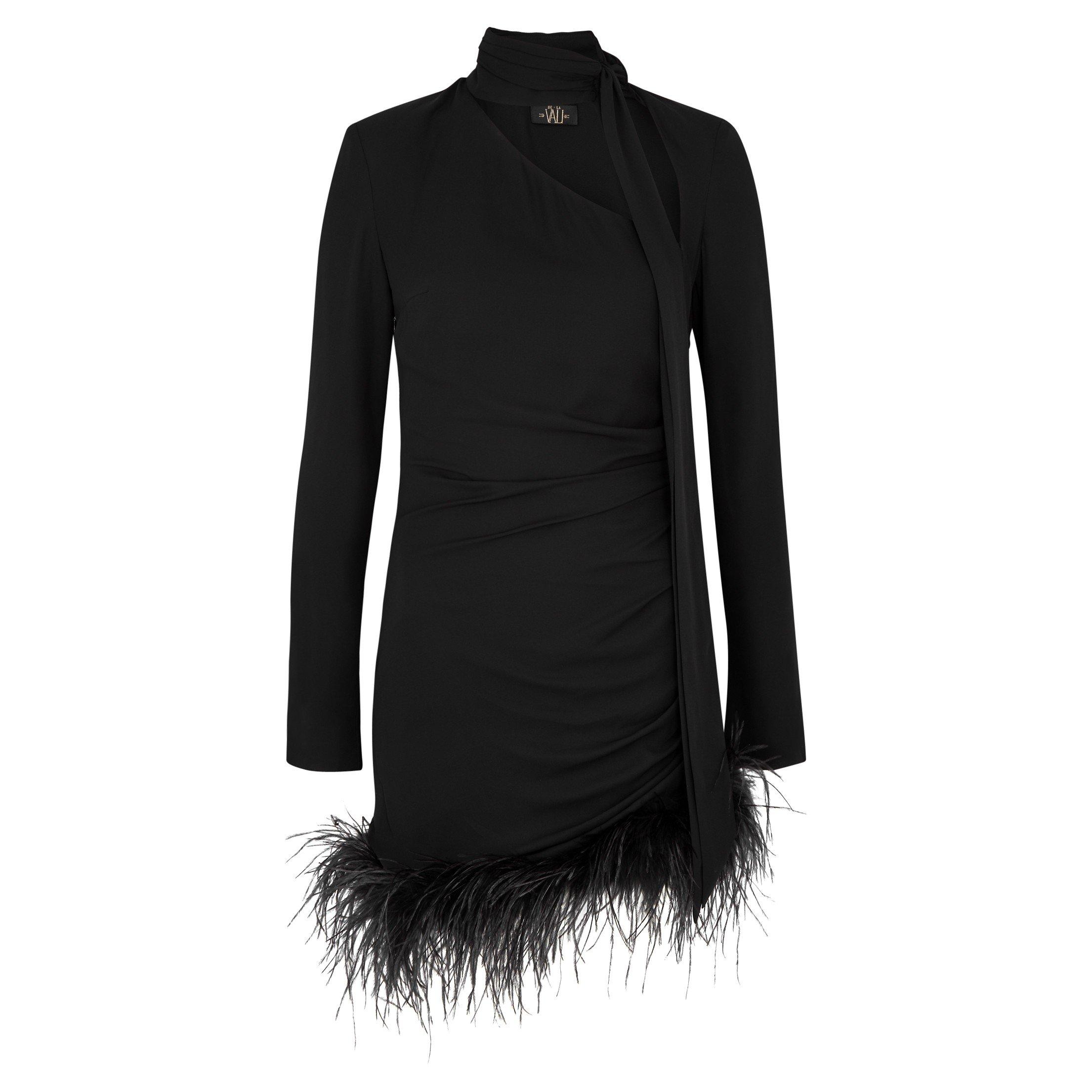 Women's Avenue Ostrich Feather Trim Mini Dress