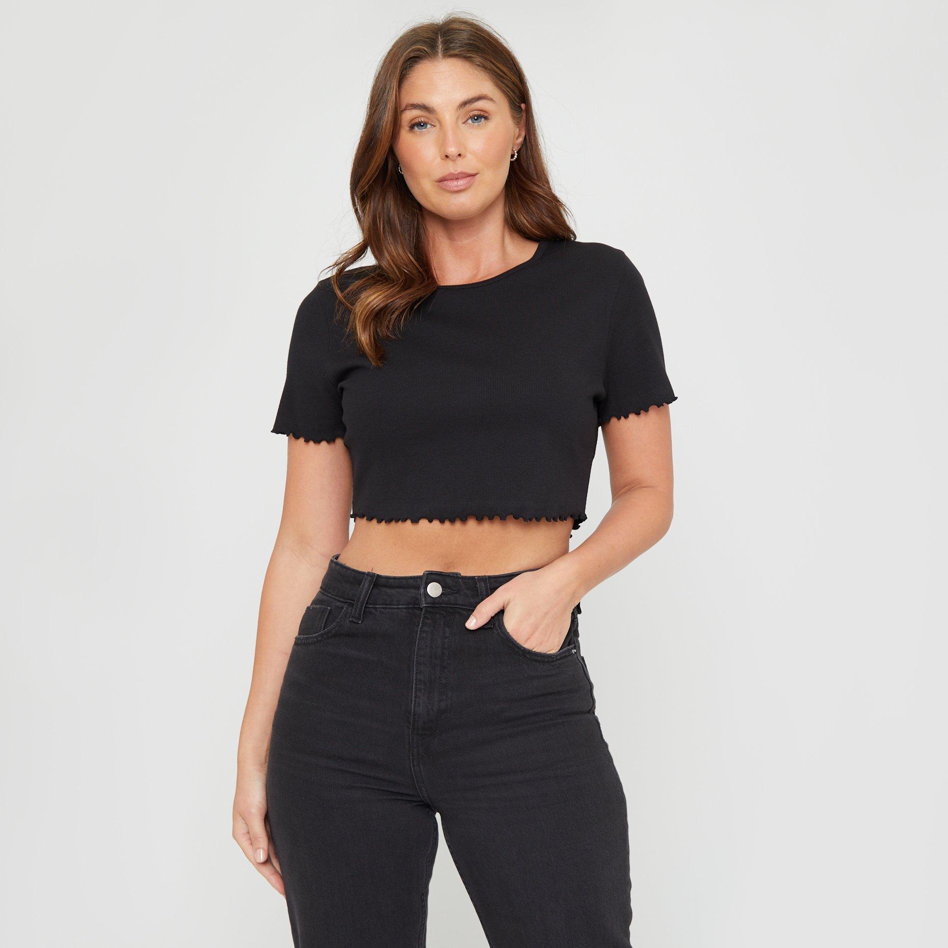 Black - Be You - Women's Cropped Rib T-Shirt - 1
