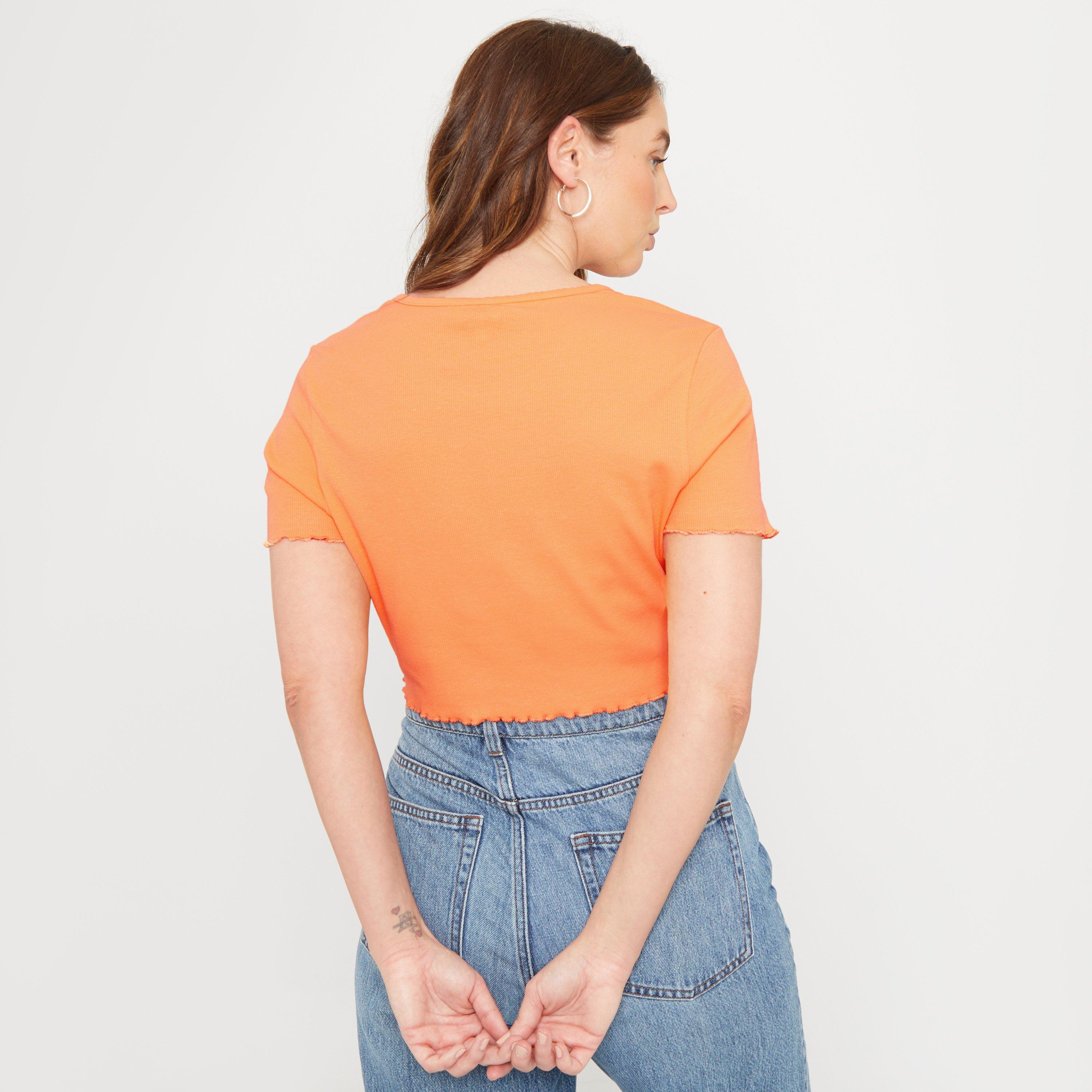 Tangerine - Be You - Women's Cropped Rib T-Shirt - 2