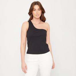 Be You Ladies One Shoulder Rib Top