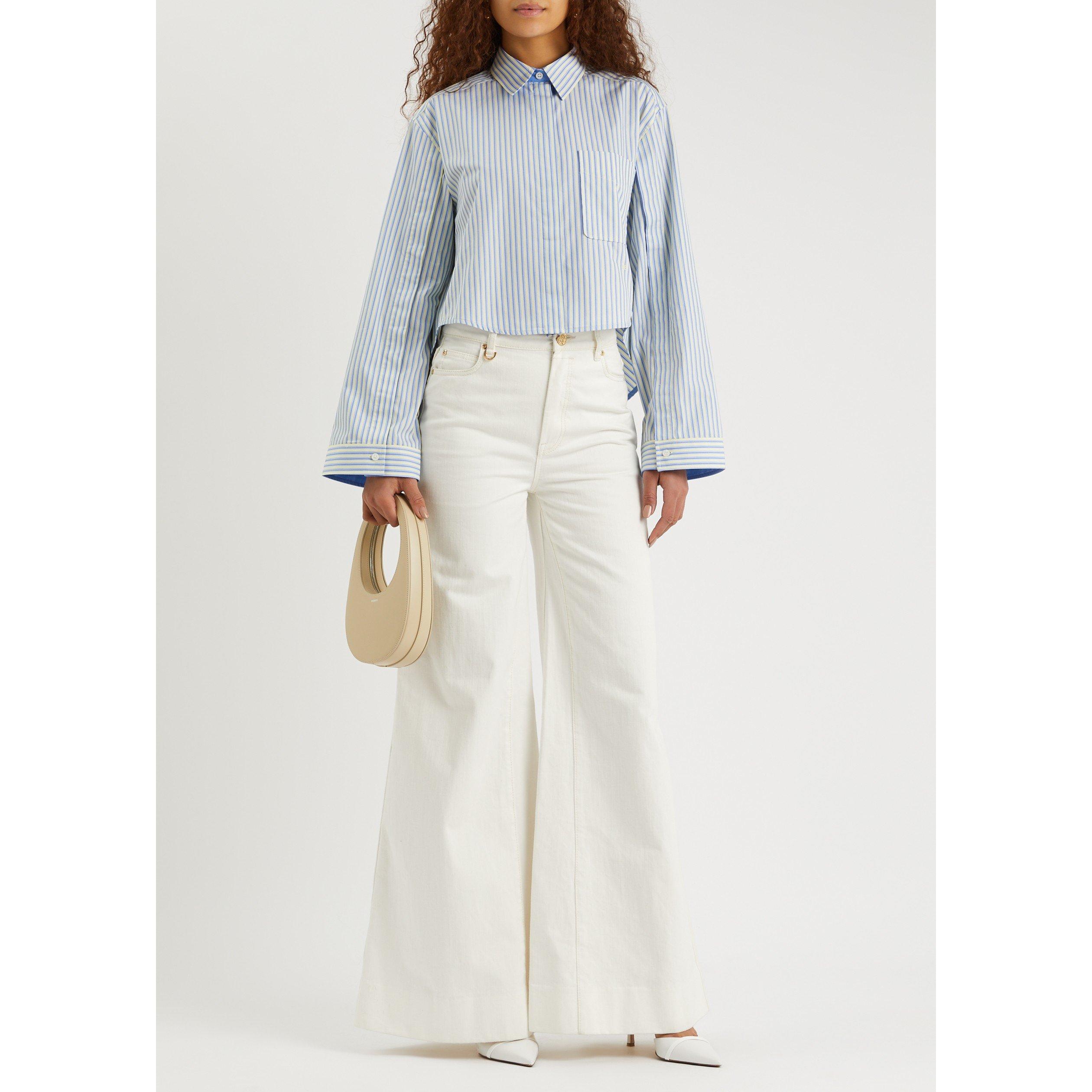CREAM AND OTHER - Victoria Beckham - SB BUTTONED SLVE CROPPED SHIRT - 5