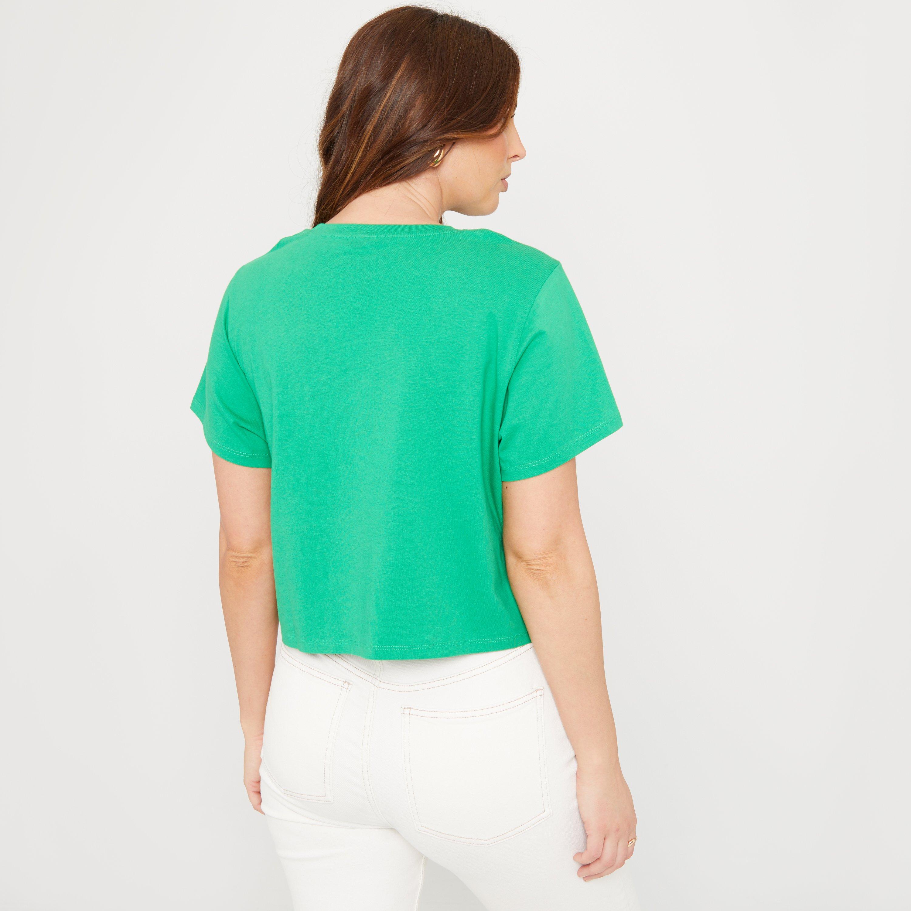 Groen - Be You - Tie Front Regular Fit T-Shirt - 2