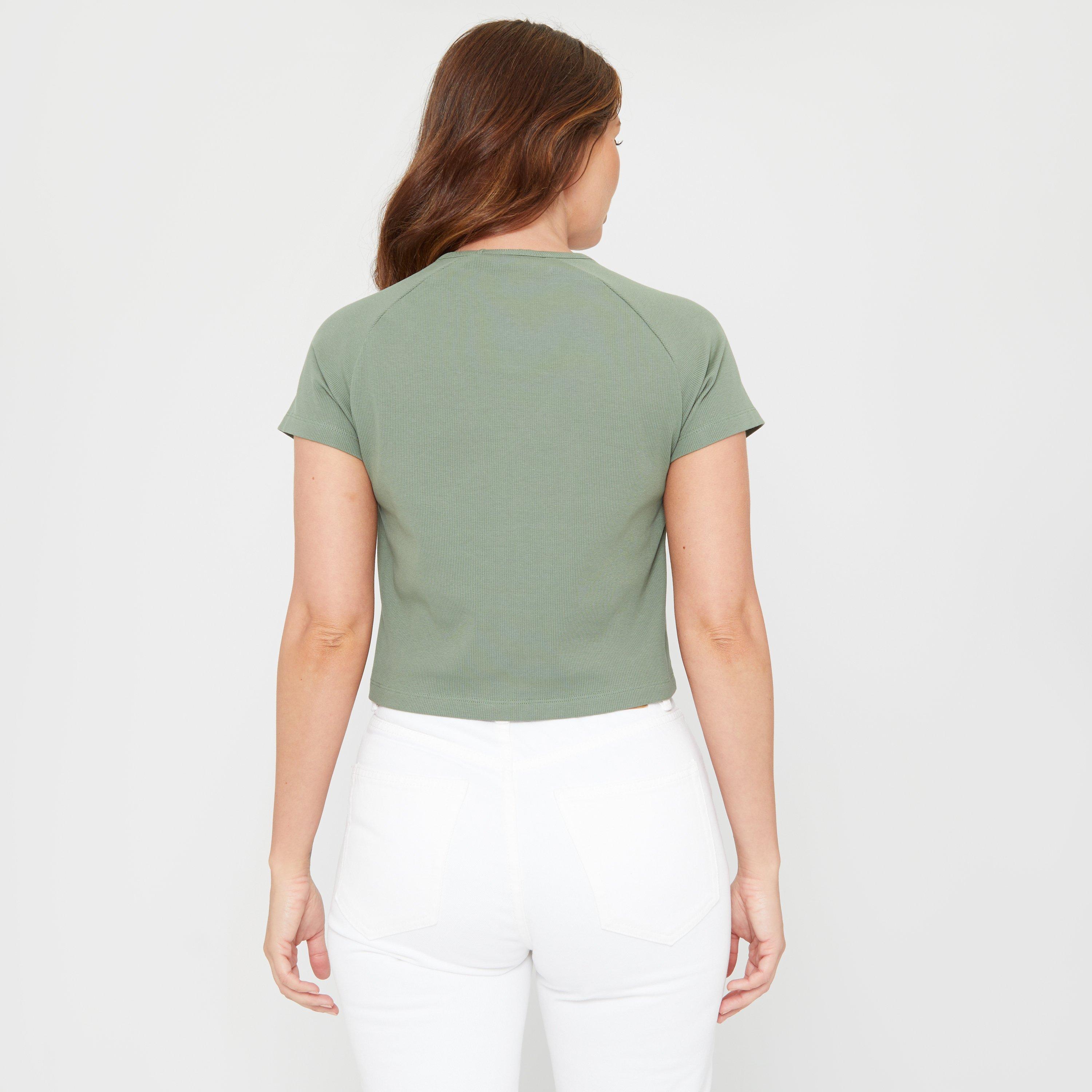 Khaki - Be You - BeYou Ruched Rib Top Womens - 2