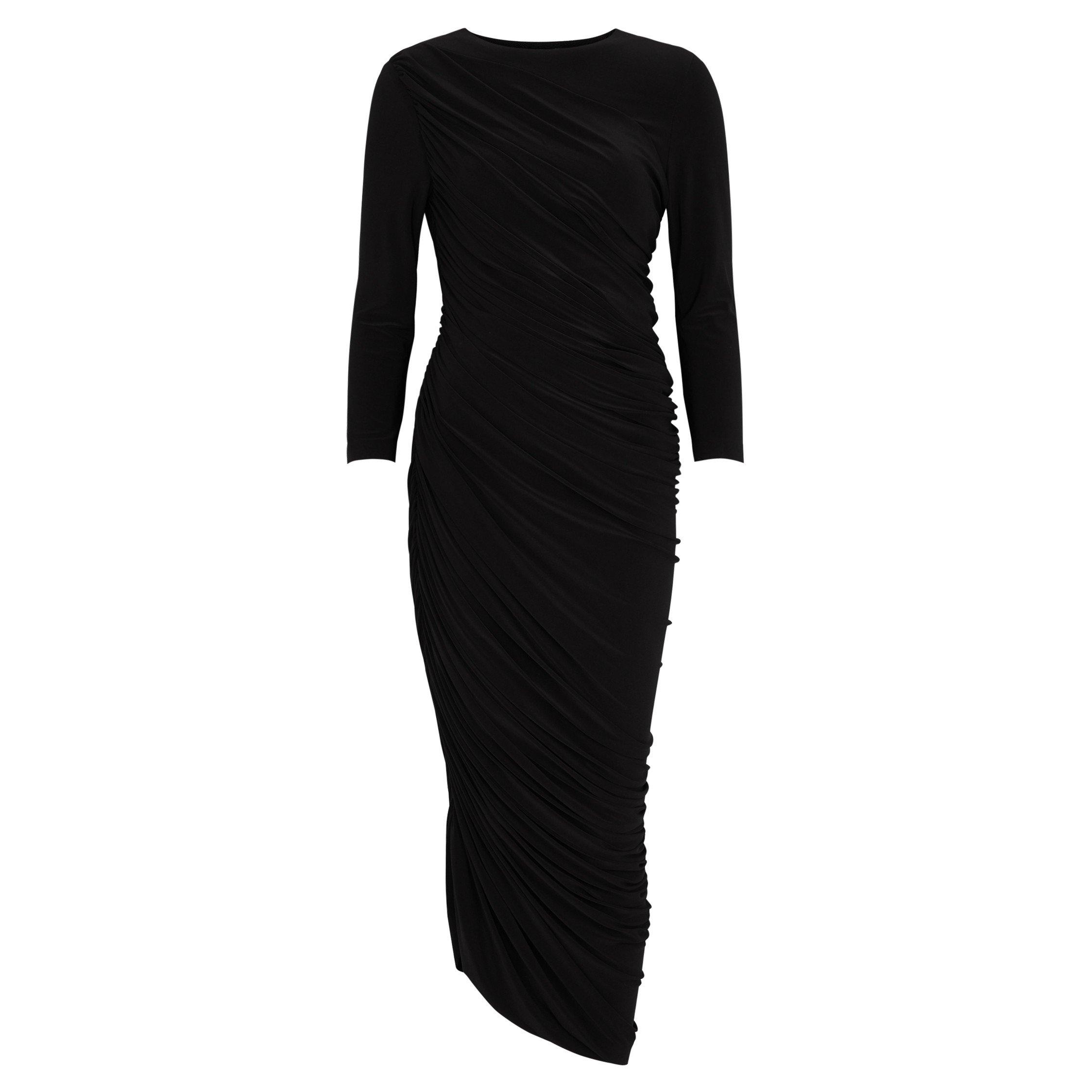 BLACK - Norma Kamali - LD DIANA LGSLV FITTED MIDI DRS - 1