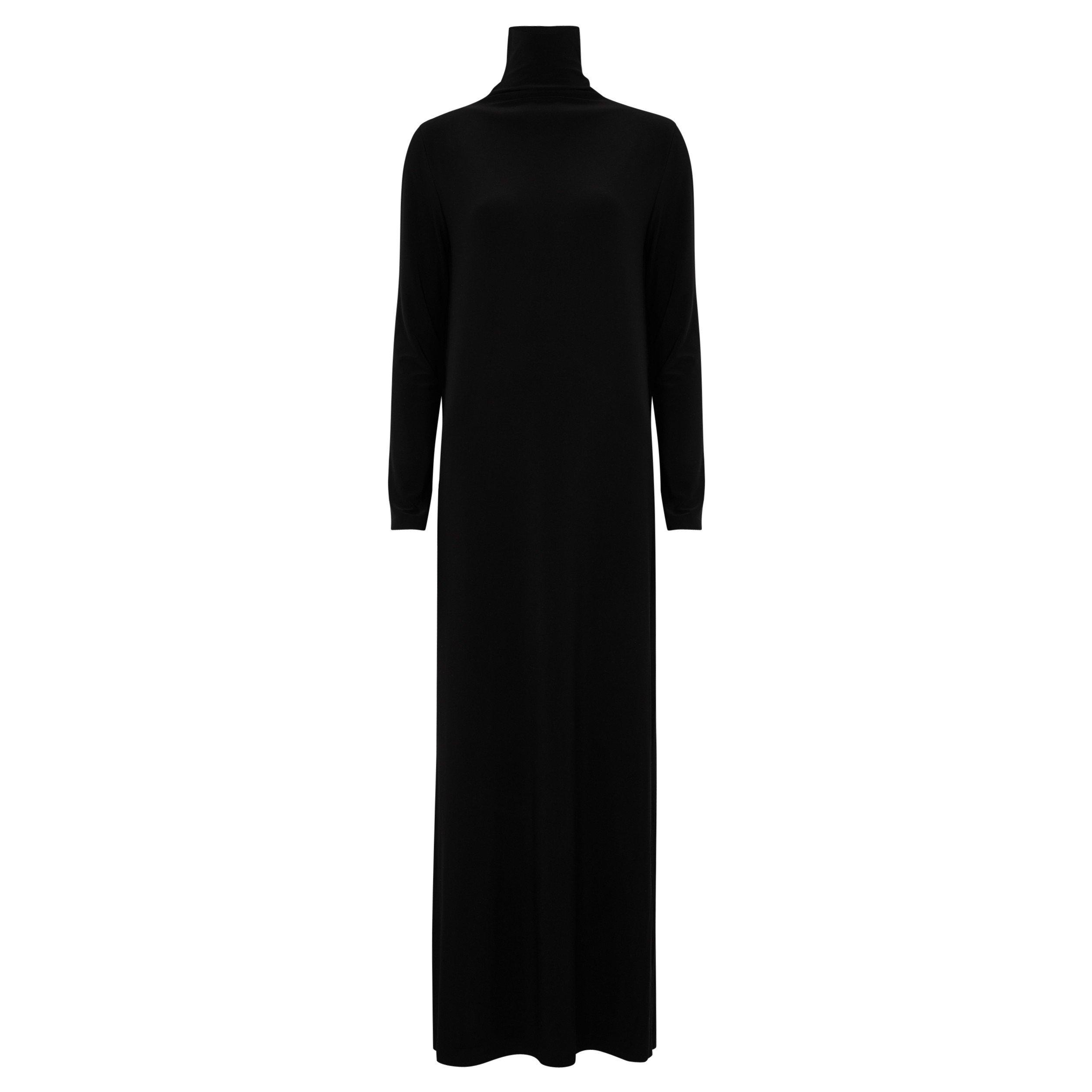 BLACK - Norma Kamali - LD LG SLV TURTLENK GOWN DRESS - 1