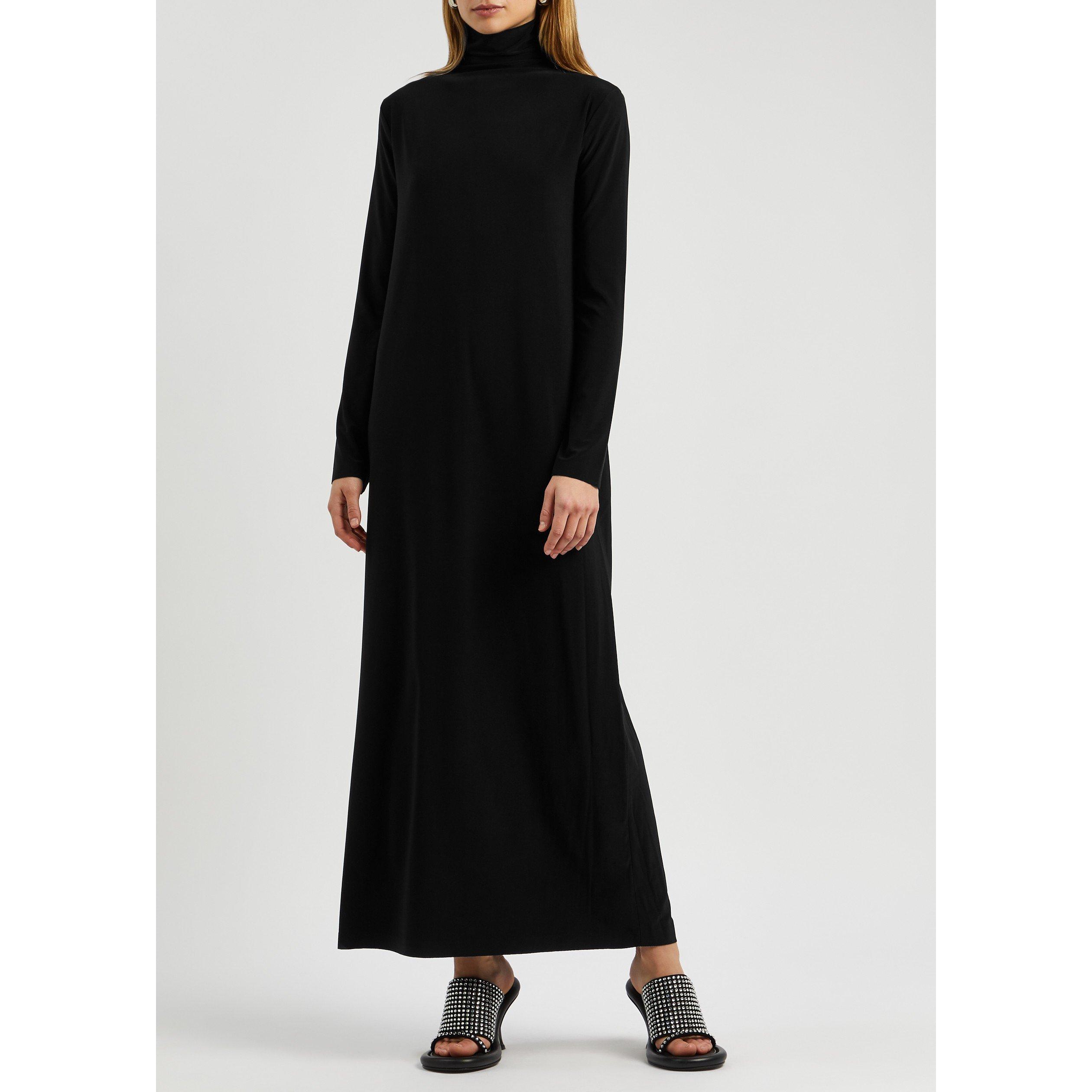 BLACK - Norma Kamali - LD LG SLV TURTLENK GOWN DRESS - 2