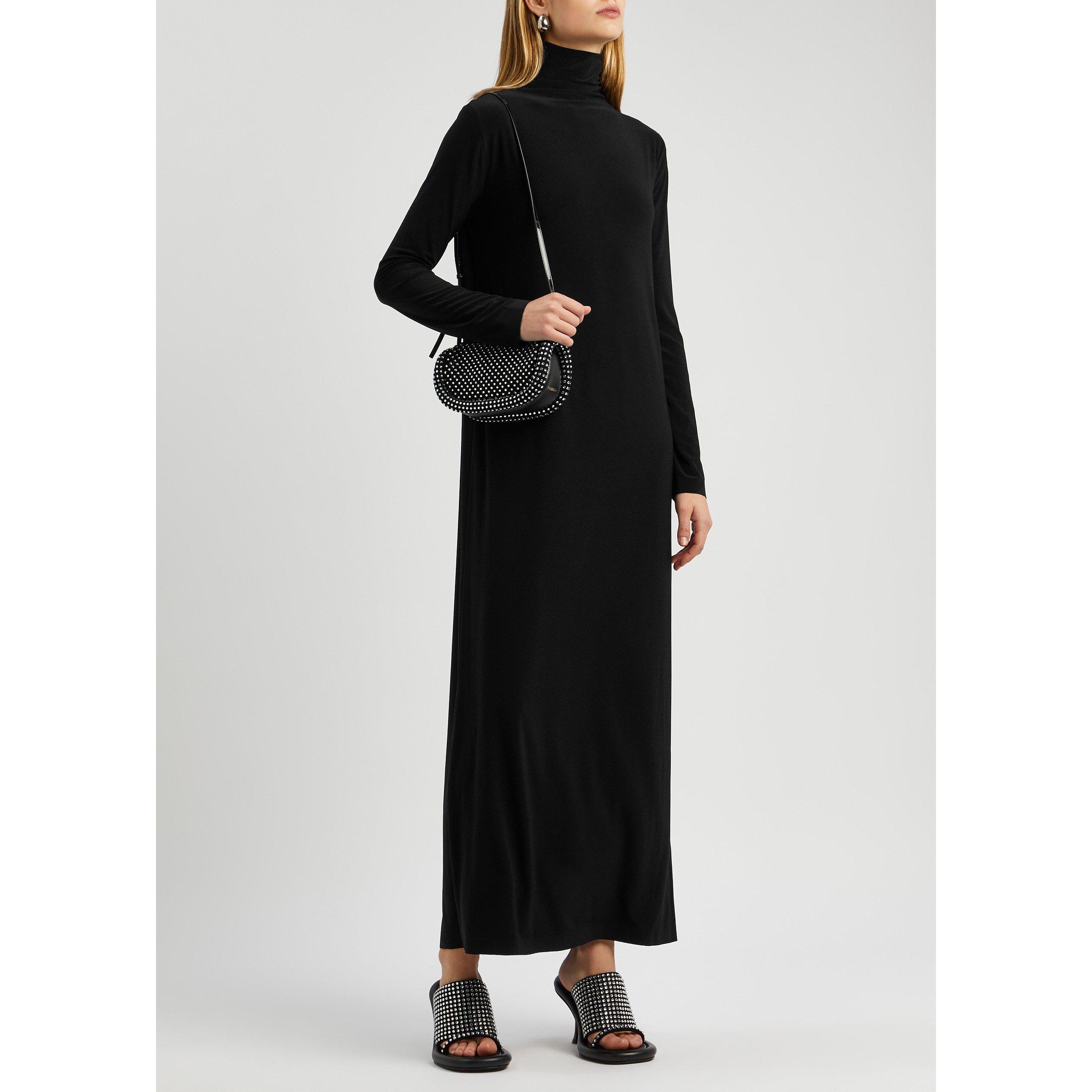 BLACK - Norma Kamali - LD LG SLV TURTLENK GOWN DRESS - 5