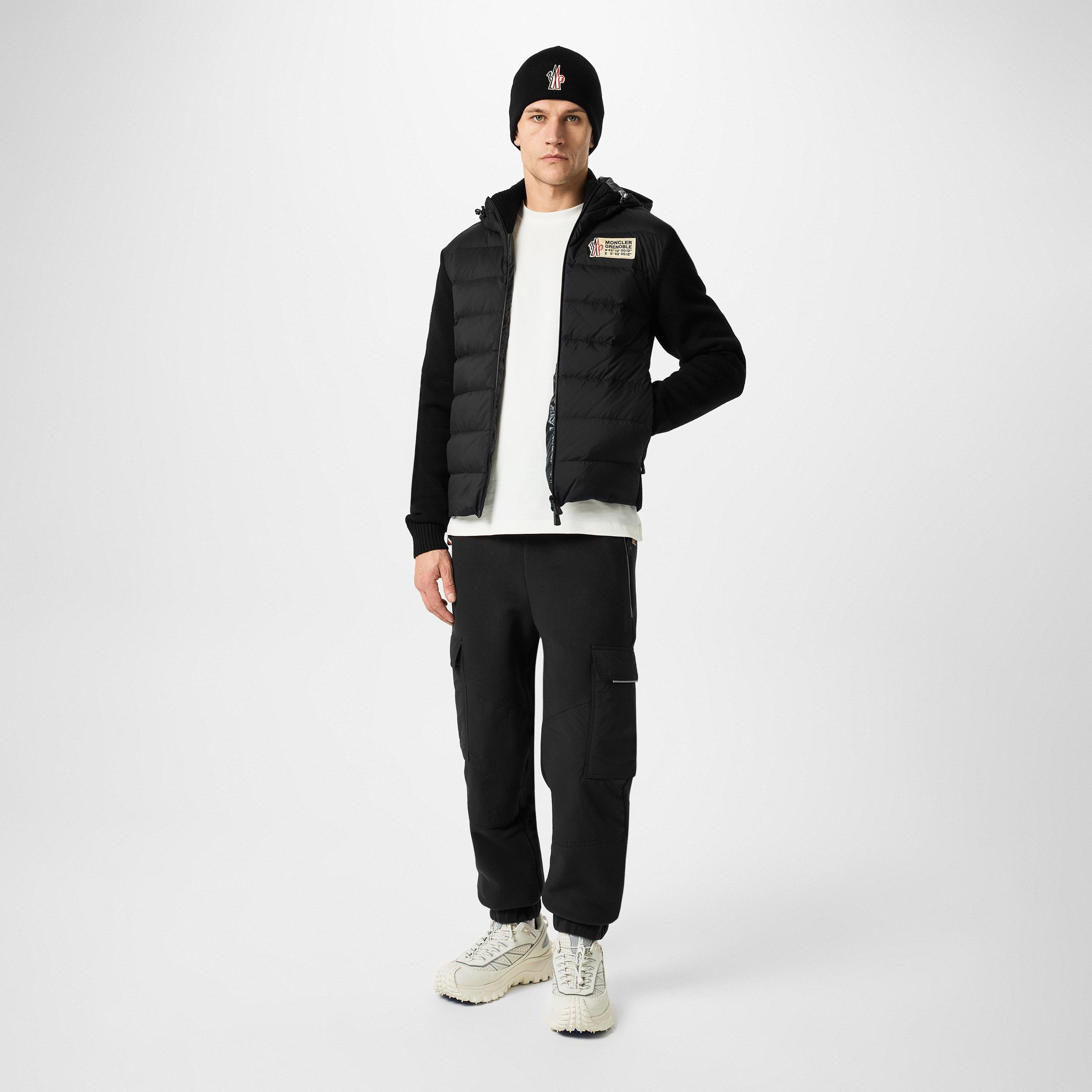 Black 999 - Moncler Grenoble - Men's Wool Down Filled Hooded Long Sleeve Hybrid Jacket - 4