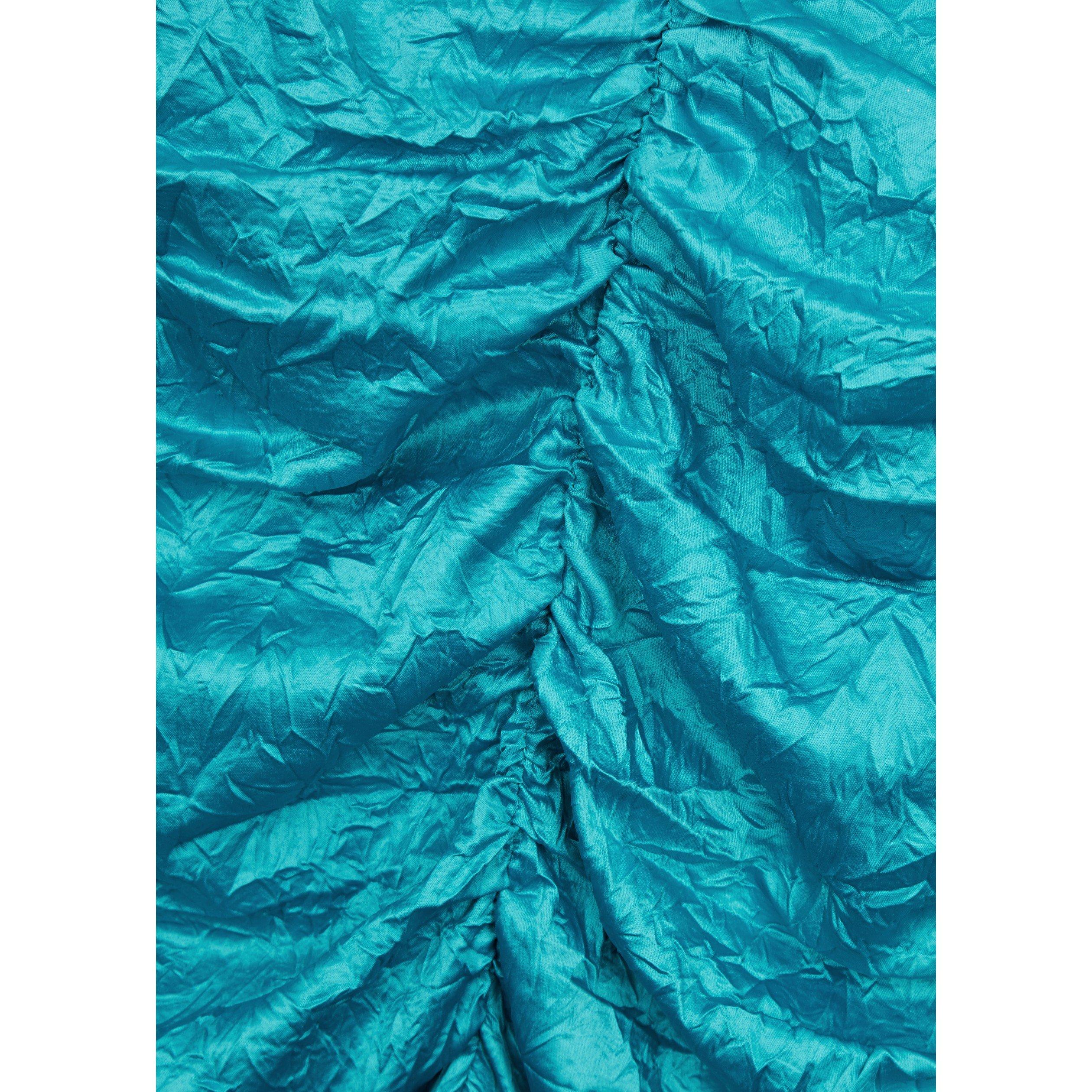 BLUE - Ganni - LD Crinkled Satin O-Neck Midi - 4