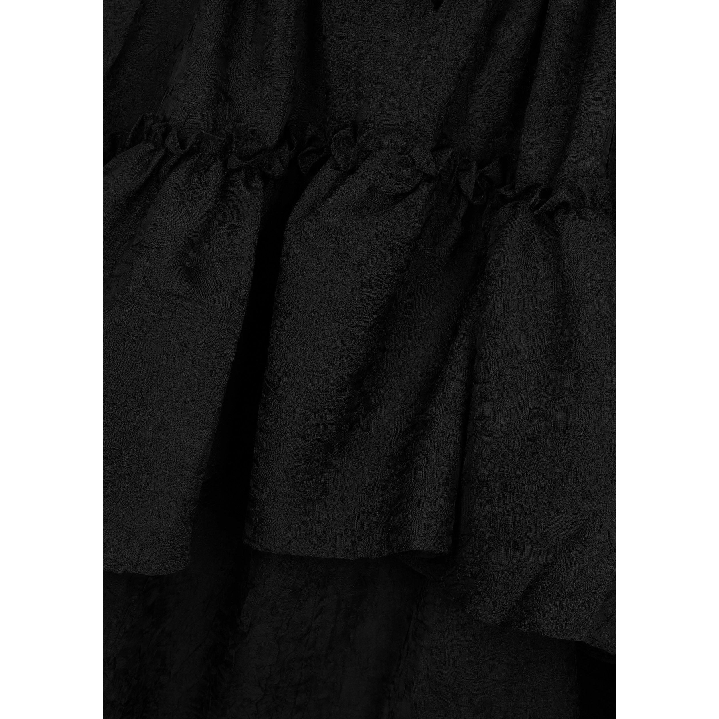 BLACK - Ganni - SD Crinkled Georgette Flounce - 4