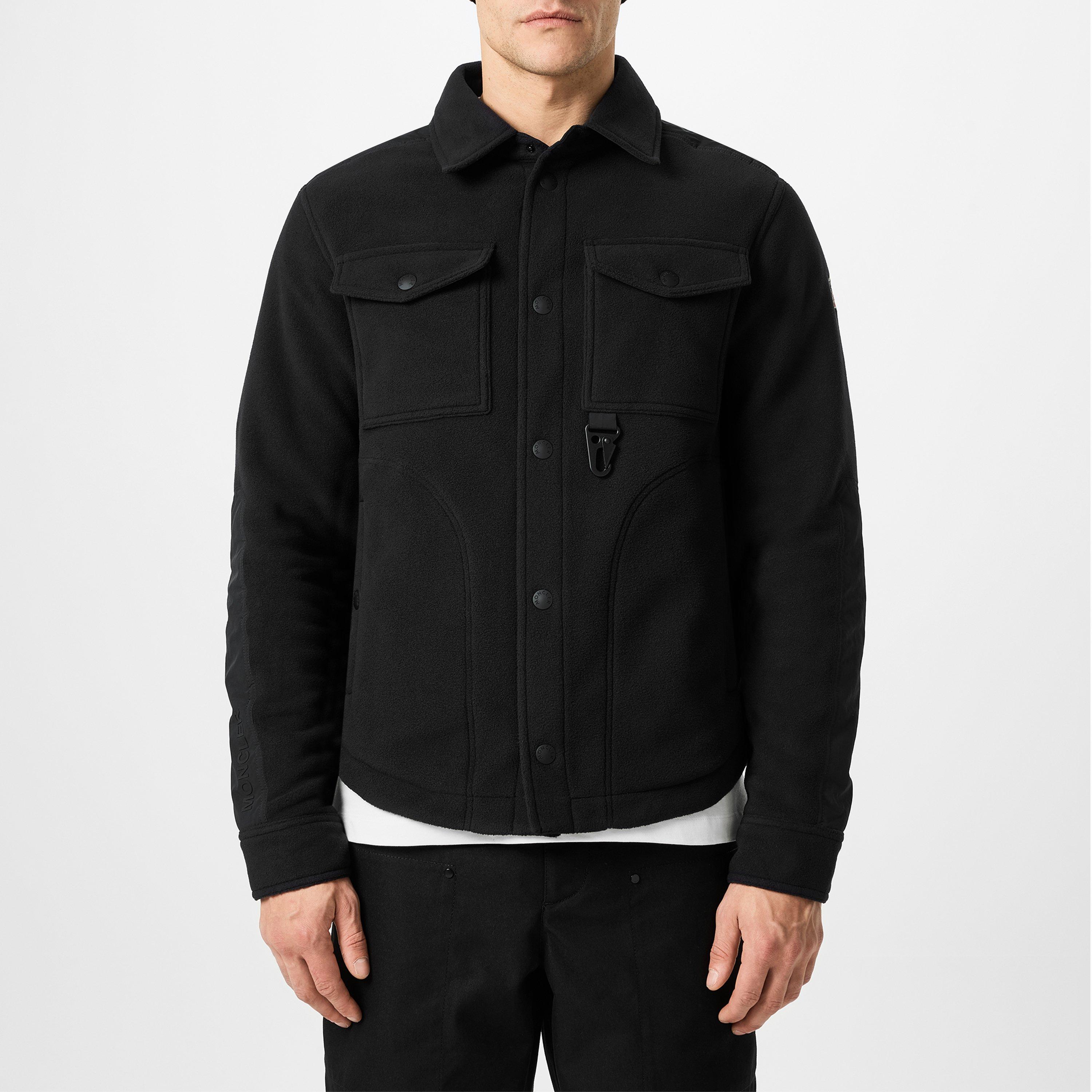 Black 999 - Moncler Grenoble - Men's Pocket Long Sleeve Button Overshirt - 1