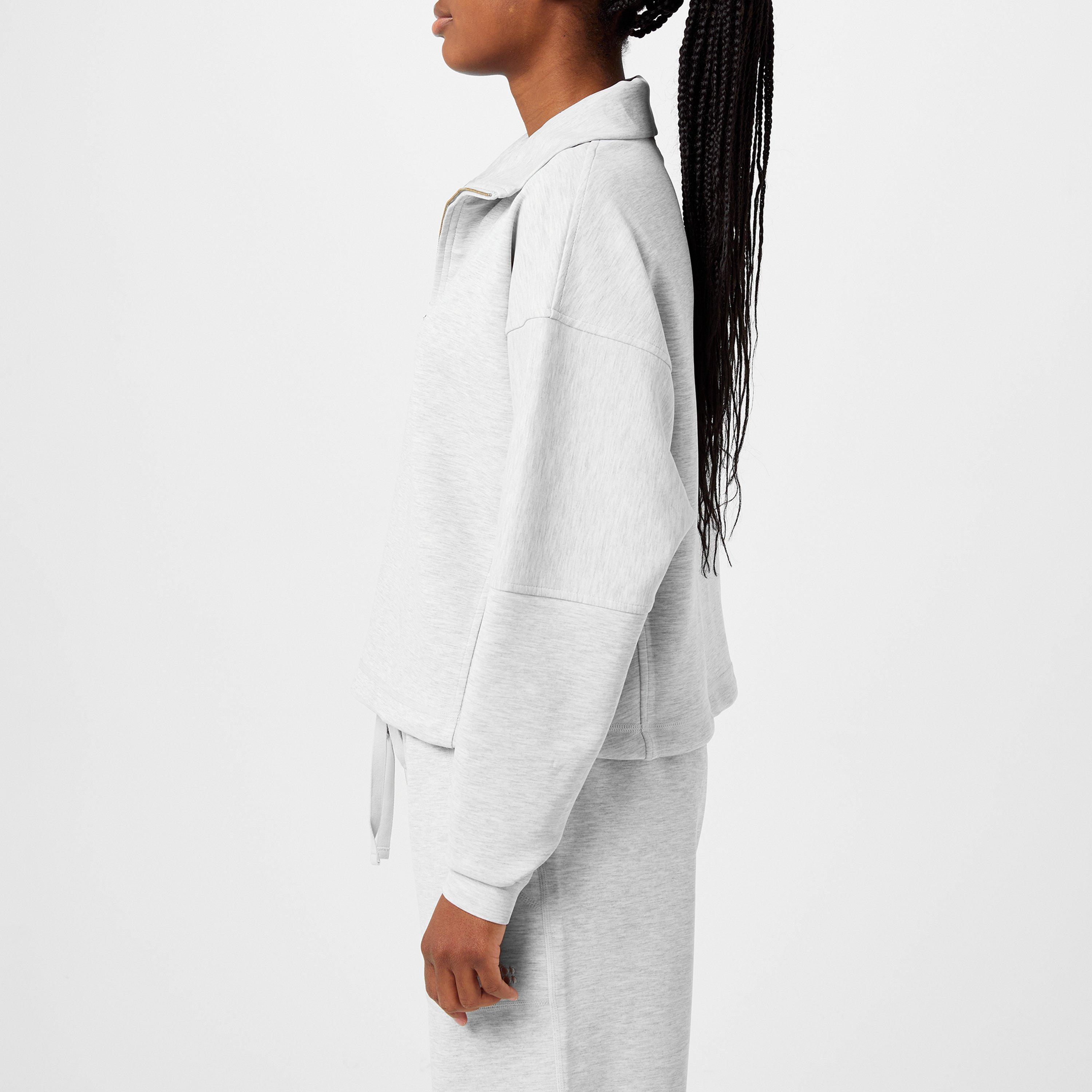 Ice Grey Marl - Sweaty Betty - Women's Funnel Half-Zip Fleece - 2