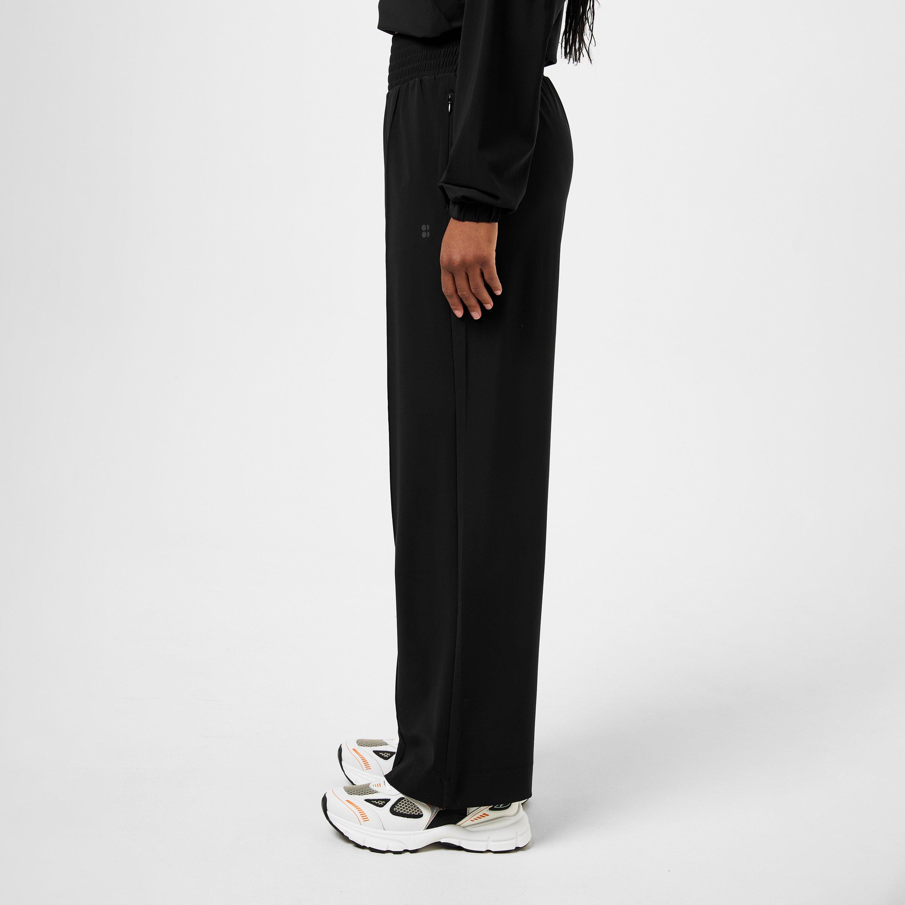 Sweaty Betty | Explorer Wide Leg Track Trousers | Open Hem Woven