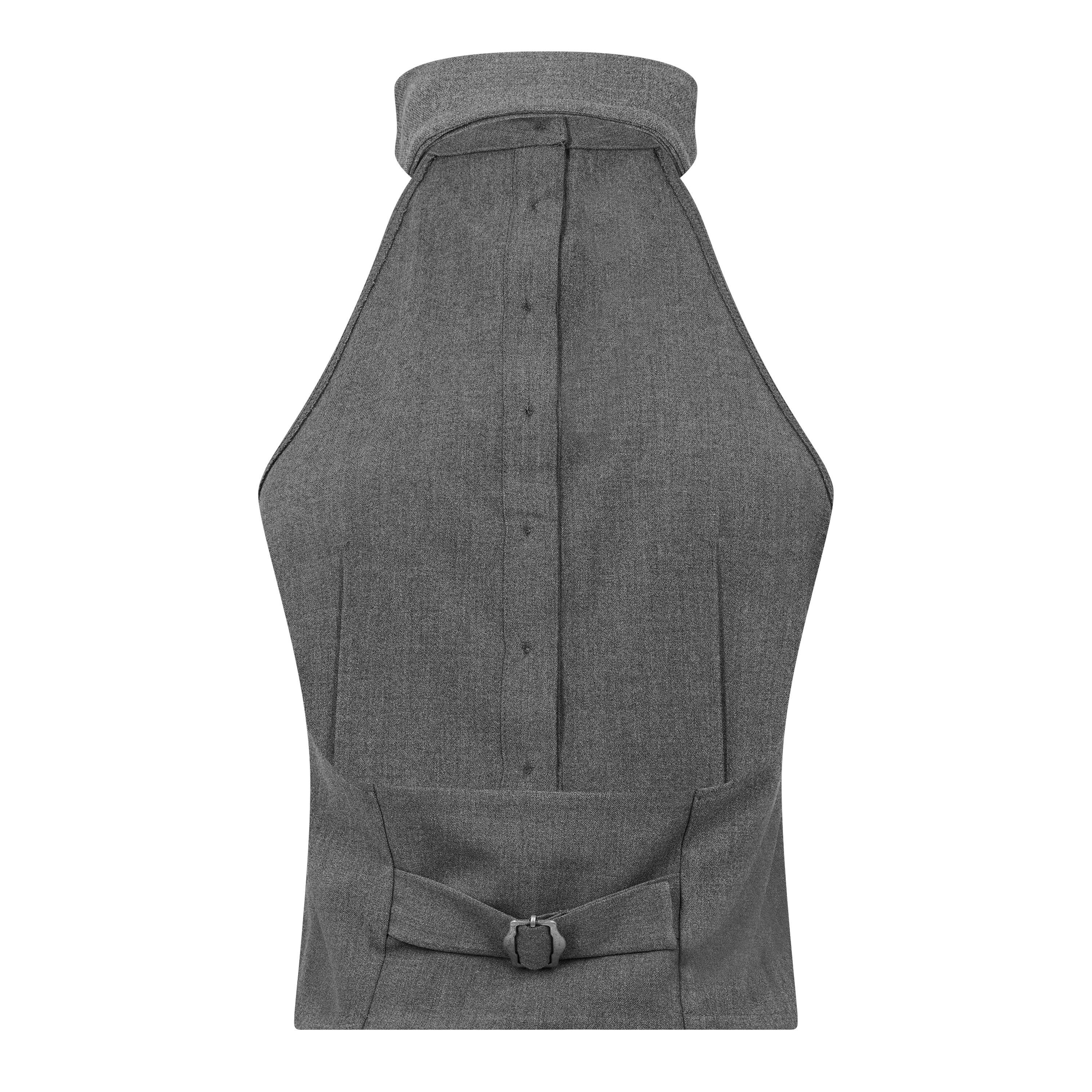 Grey - Jaded London - Friday Halter Tie Shirt - 6