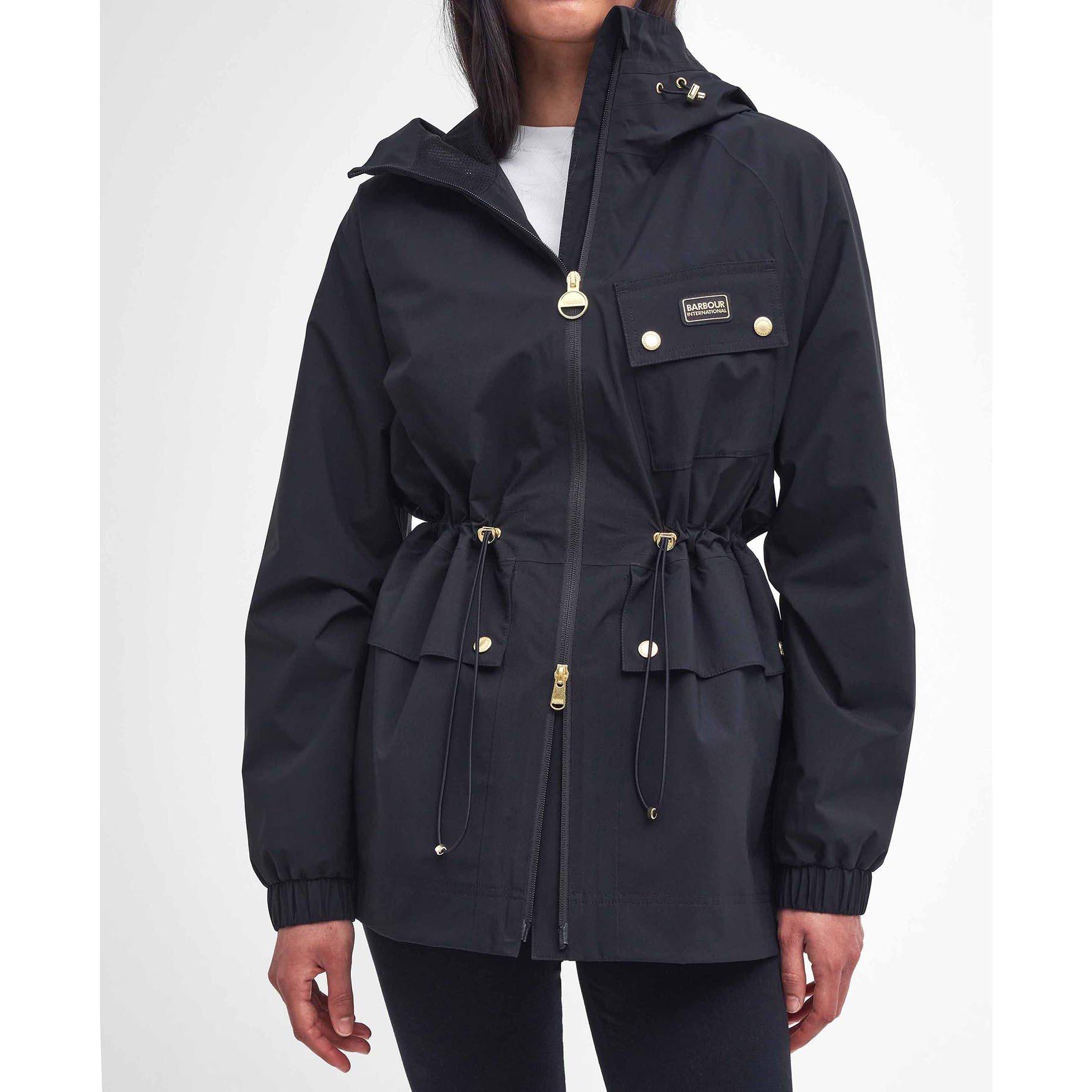 Black - Barbour International - Women's Alicia Waterproof Long Sleeve Rain Anorak - 2