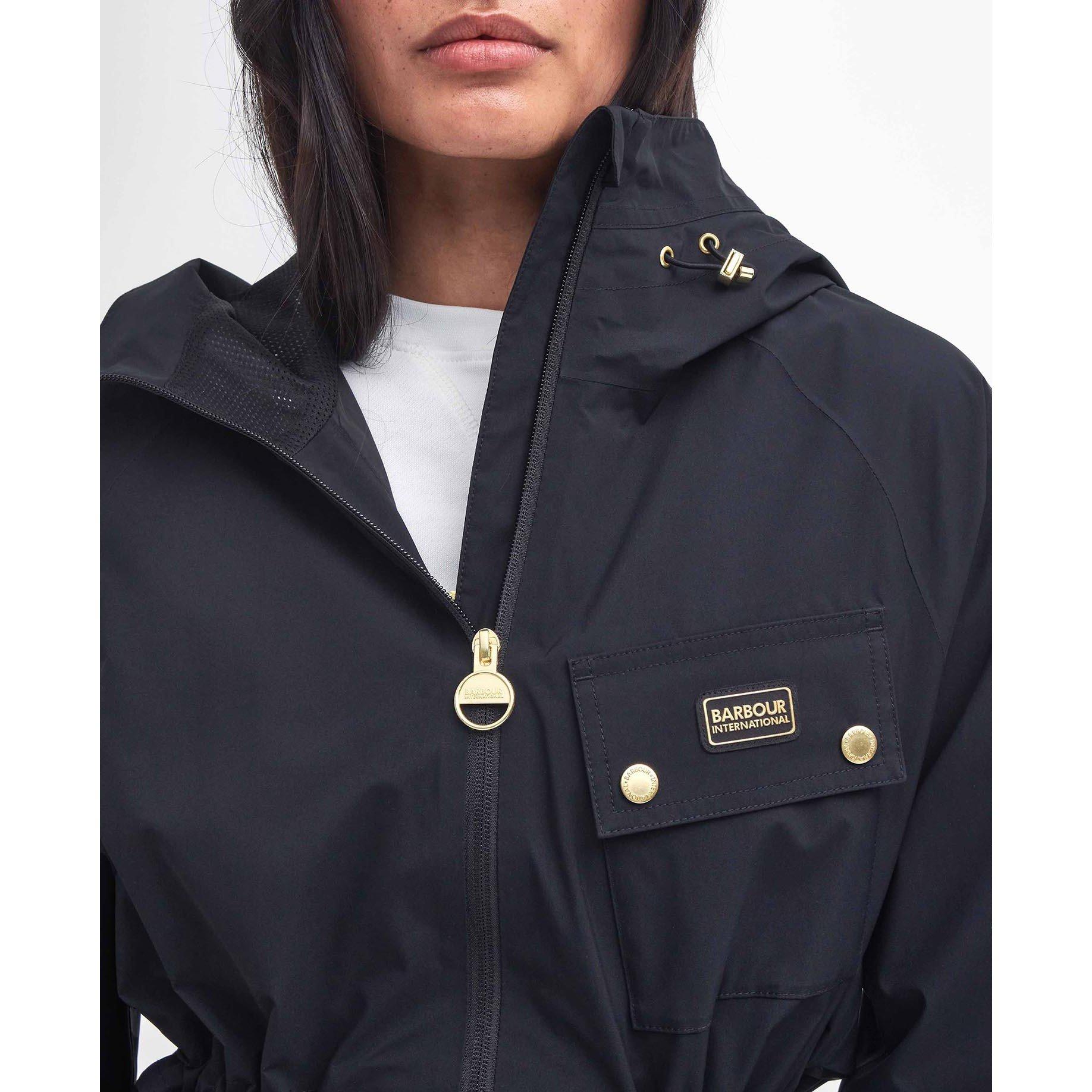 Black - Barbour International - Women's Alicia Waterproof Long Sleeve Rain Anorak - 5