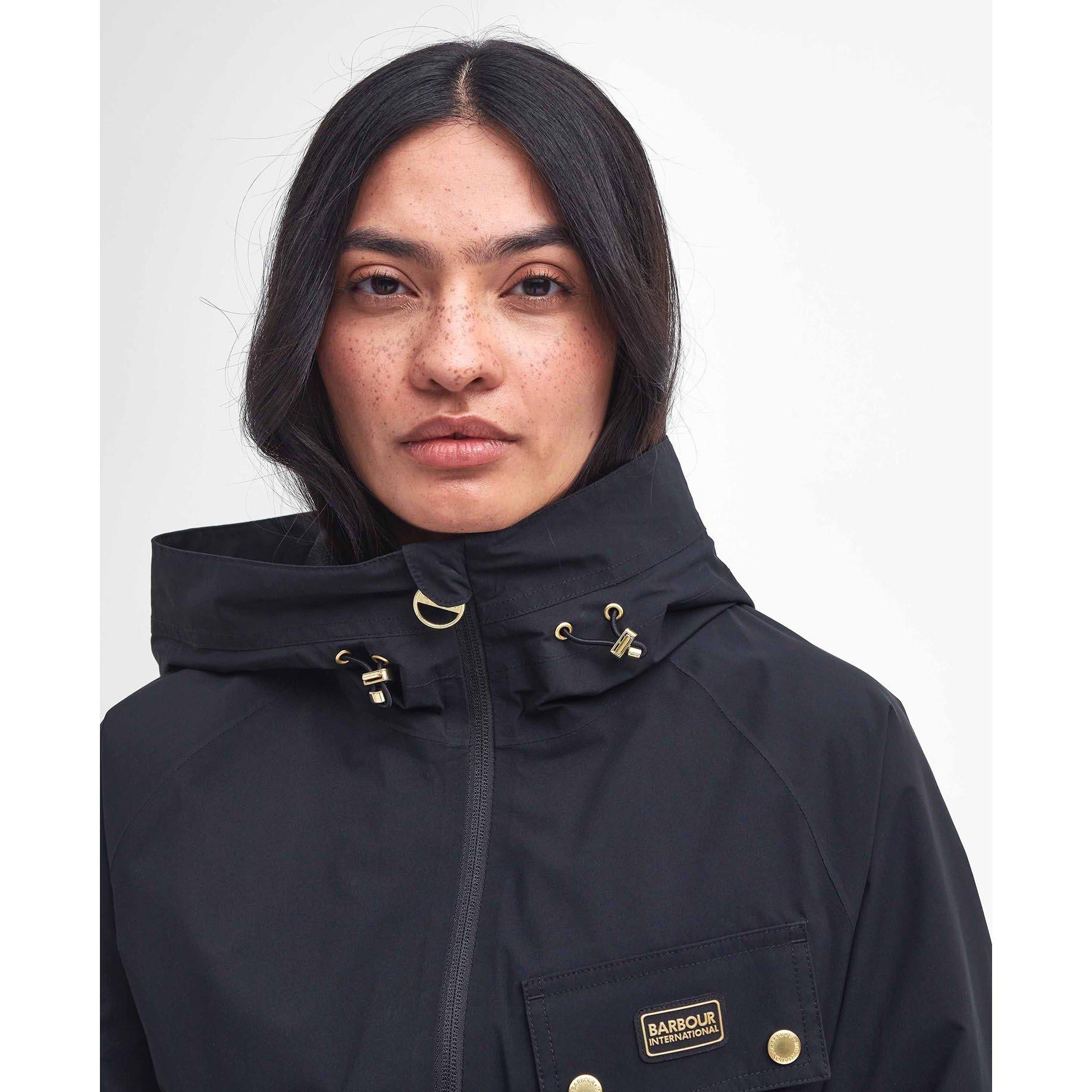 Black - Barbour International - Women's Alicia Waterproof Long Sleeve Rain Anorak - 7