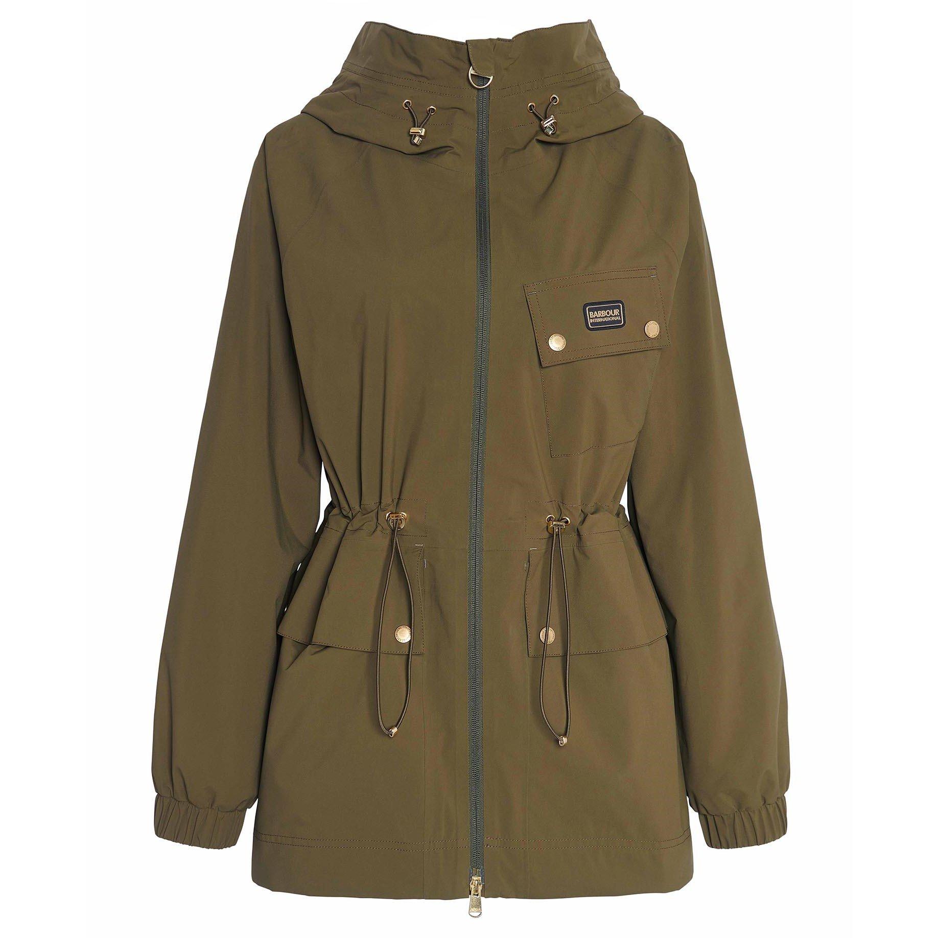 Empire Green - Barbour International - Women's Alicia Waterproof Long Sleeve Rain Anorak - 1