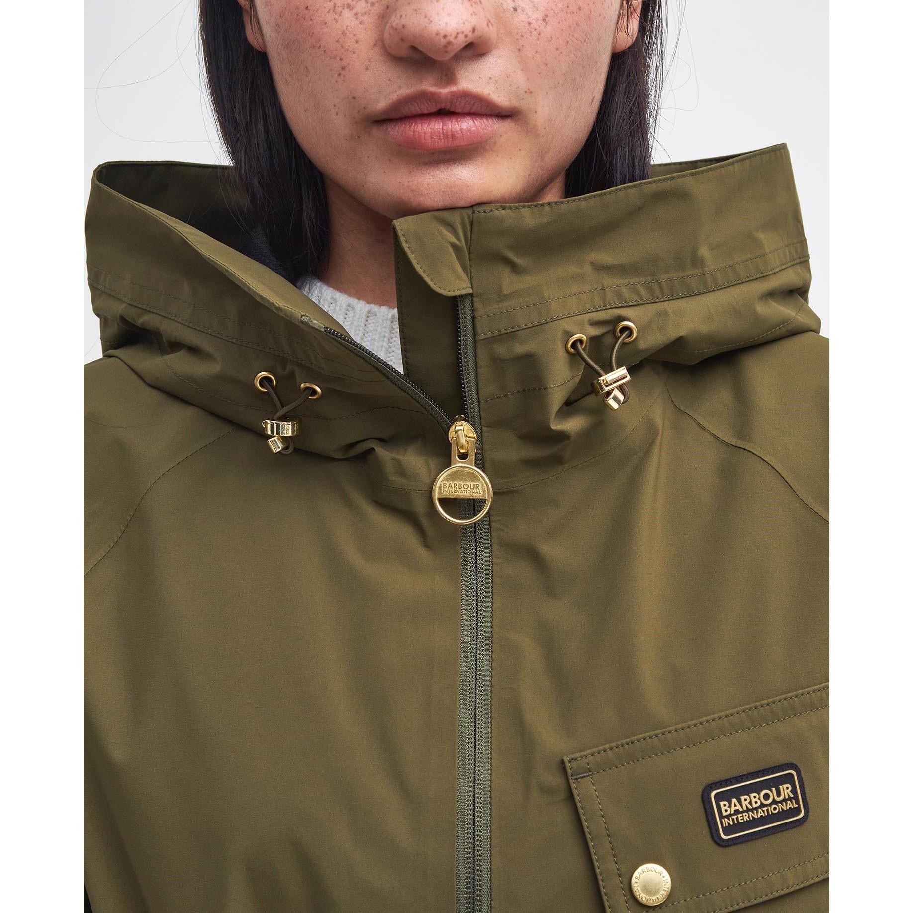 Empire Green - Barbour International - Women's Alicia Waterproof Long Sleeve Rain Anorak - 6