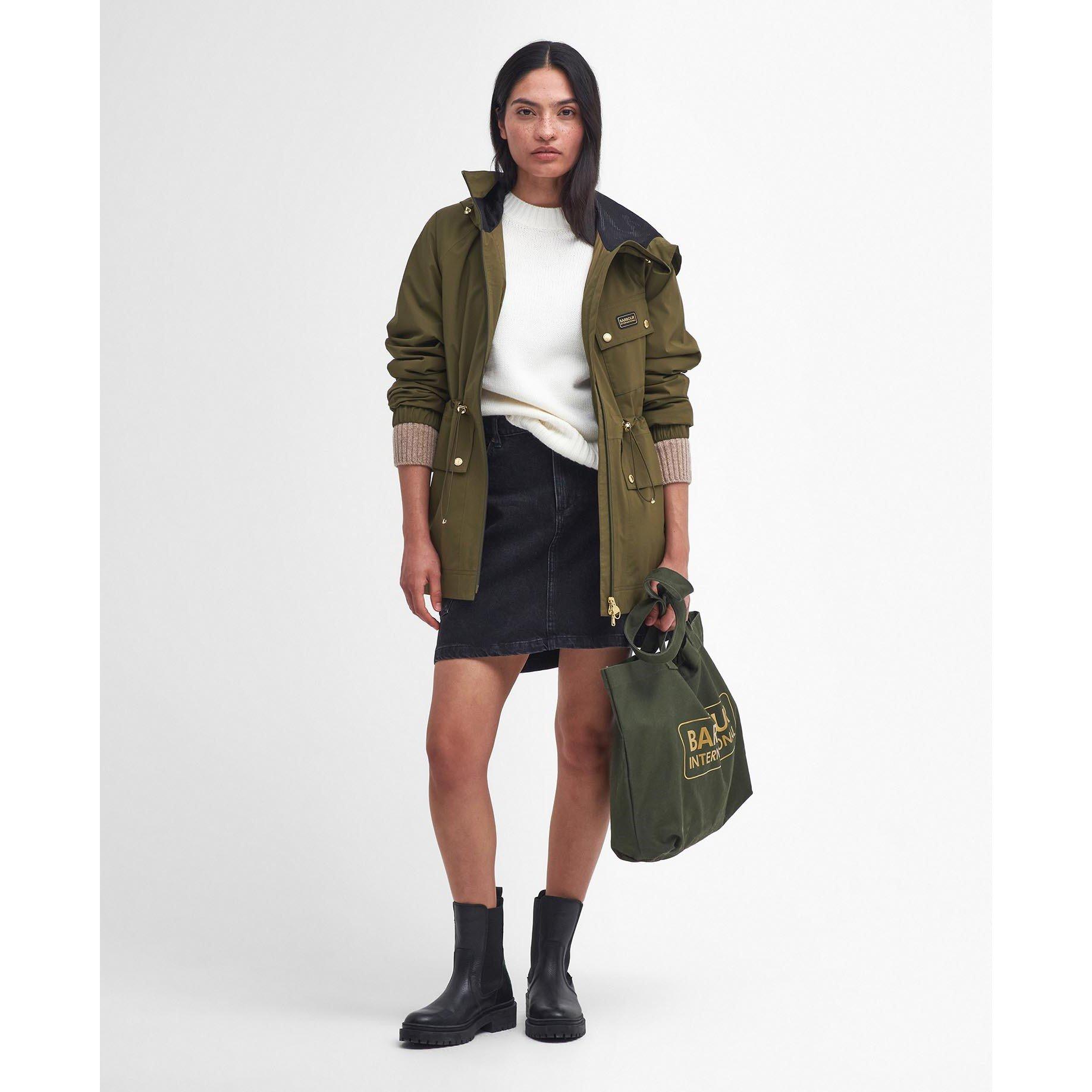 Barbour International Women's Alicia Waterproof Long Sleeve Rain Anorak ...