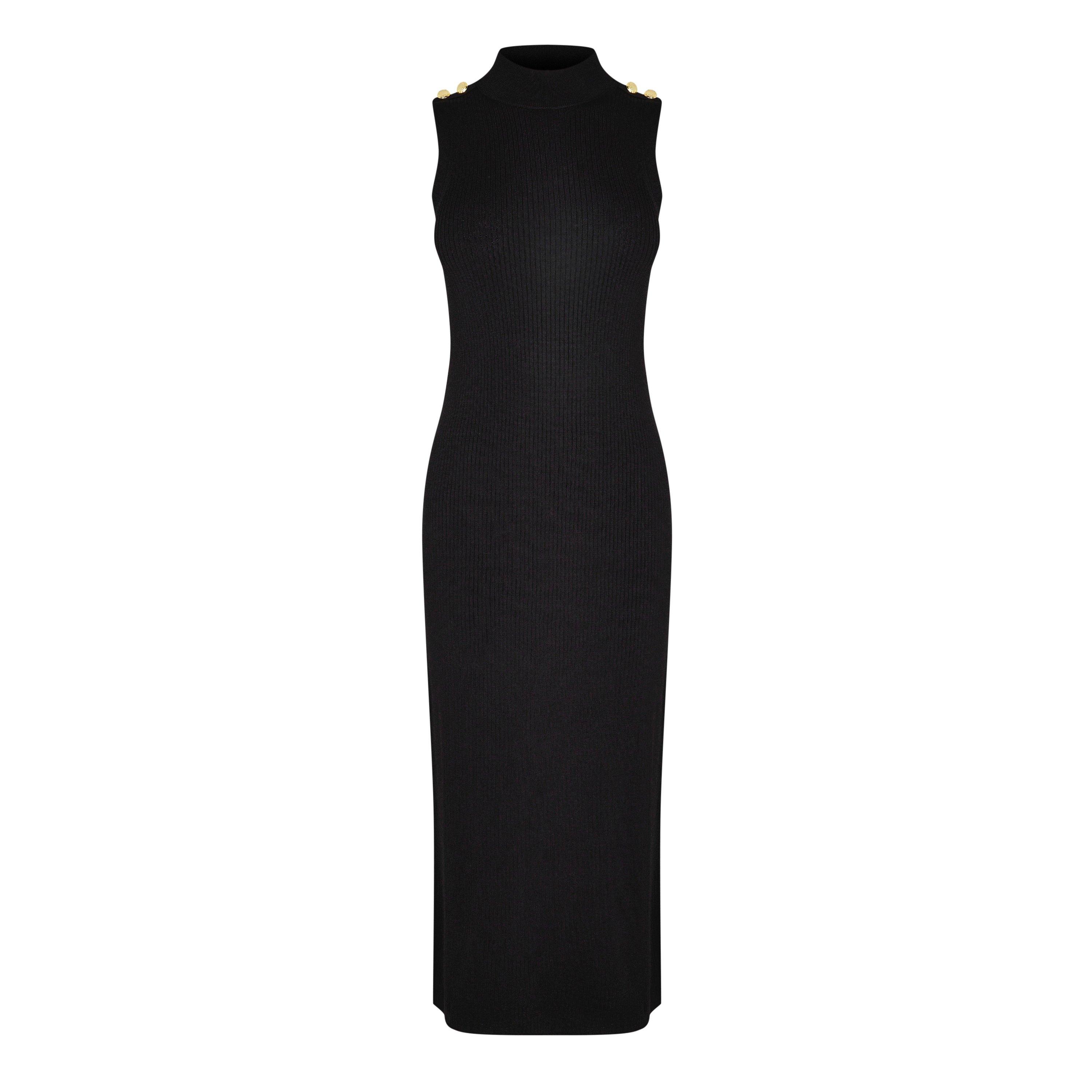 Barbour International Milla Knitted Midi Dress - Black - Size 14 (L)