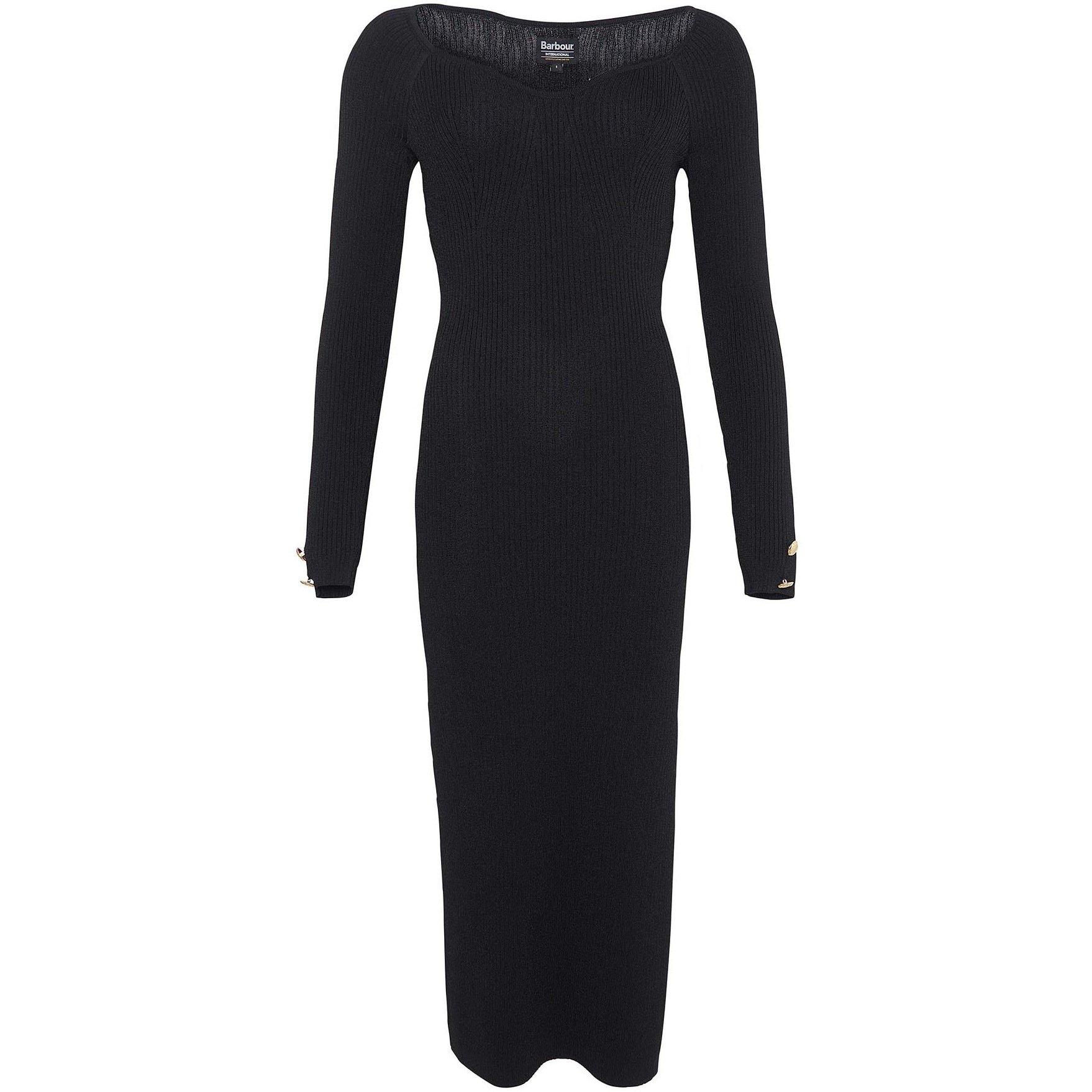 Black - Barbour International - Roberta Knitted Midi Dress - 10