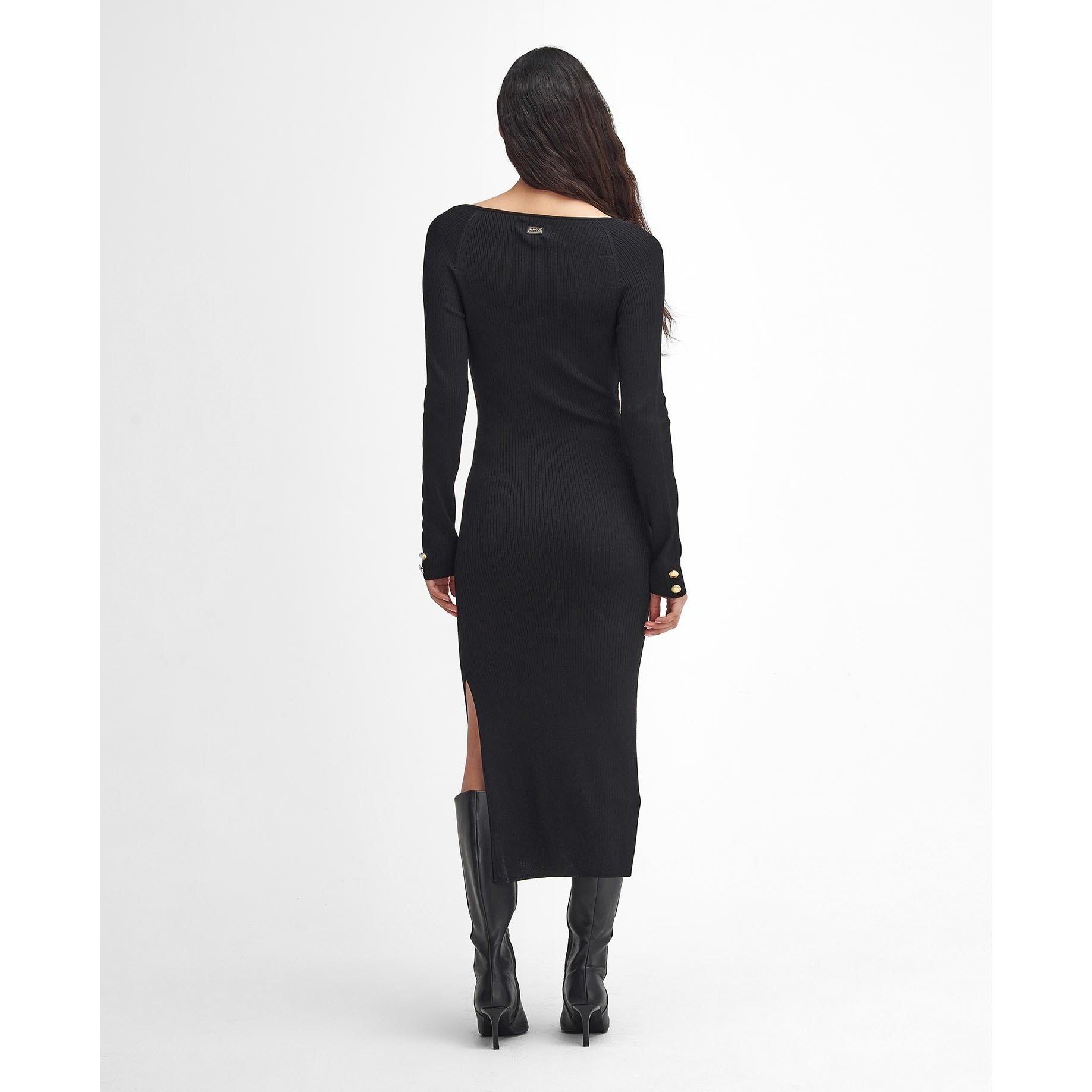 Black - Barbour International - Roberta Knitted Midi Dress - 3