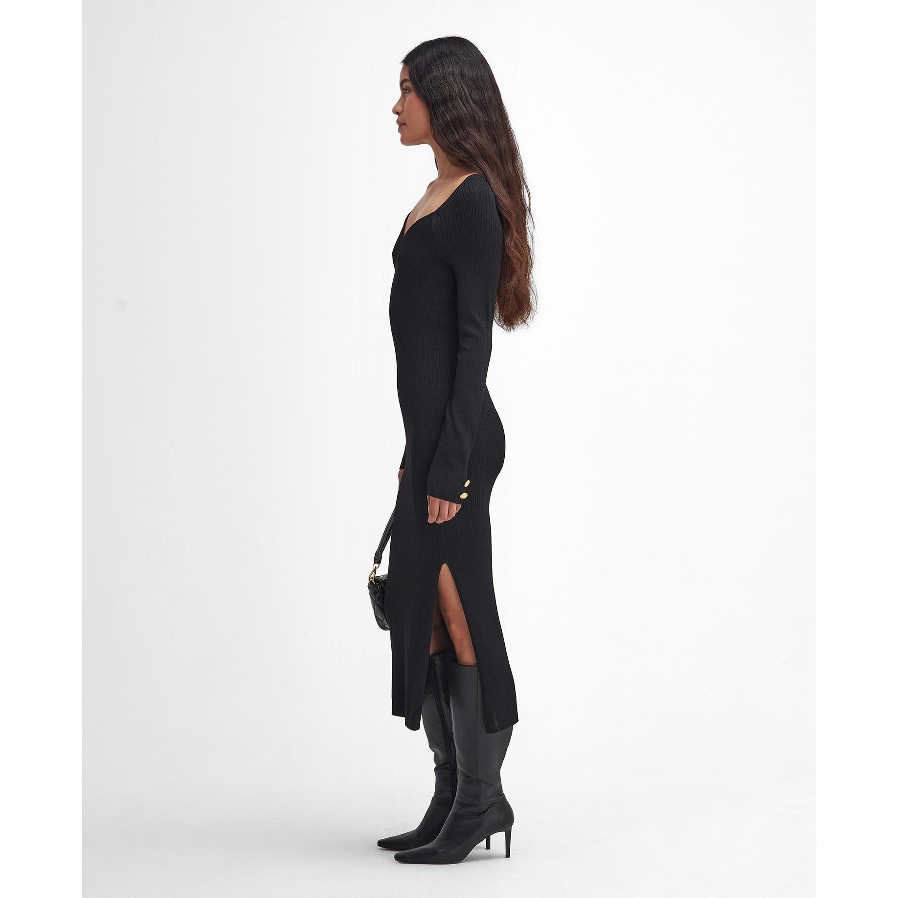 Black - Barbour International - Roberta Knitted Midi Dress - 4