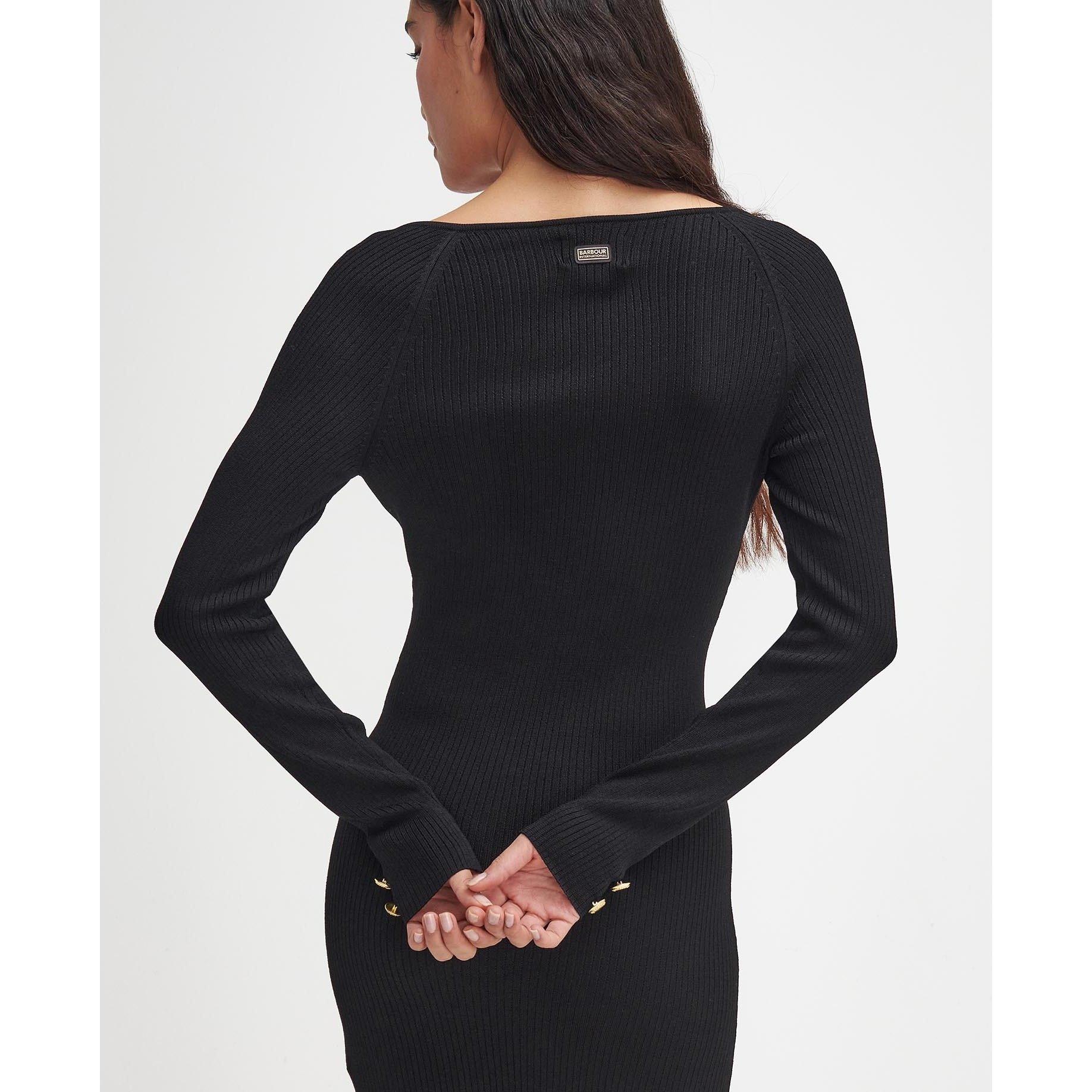 Black - Barbour International - Roberta Knitted Midi Dress - 6