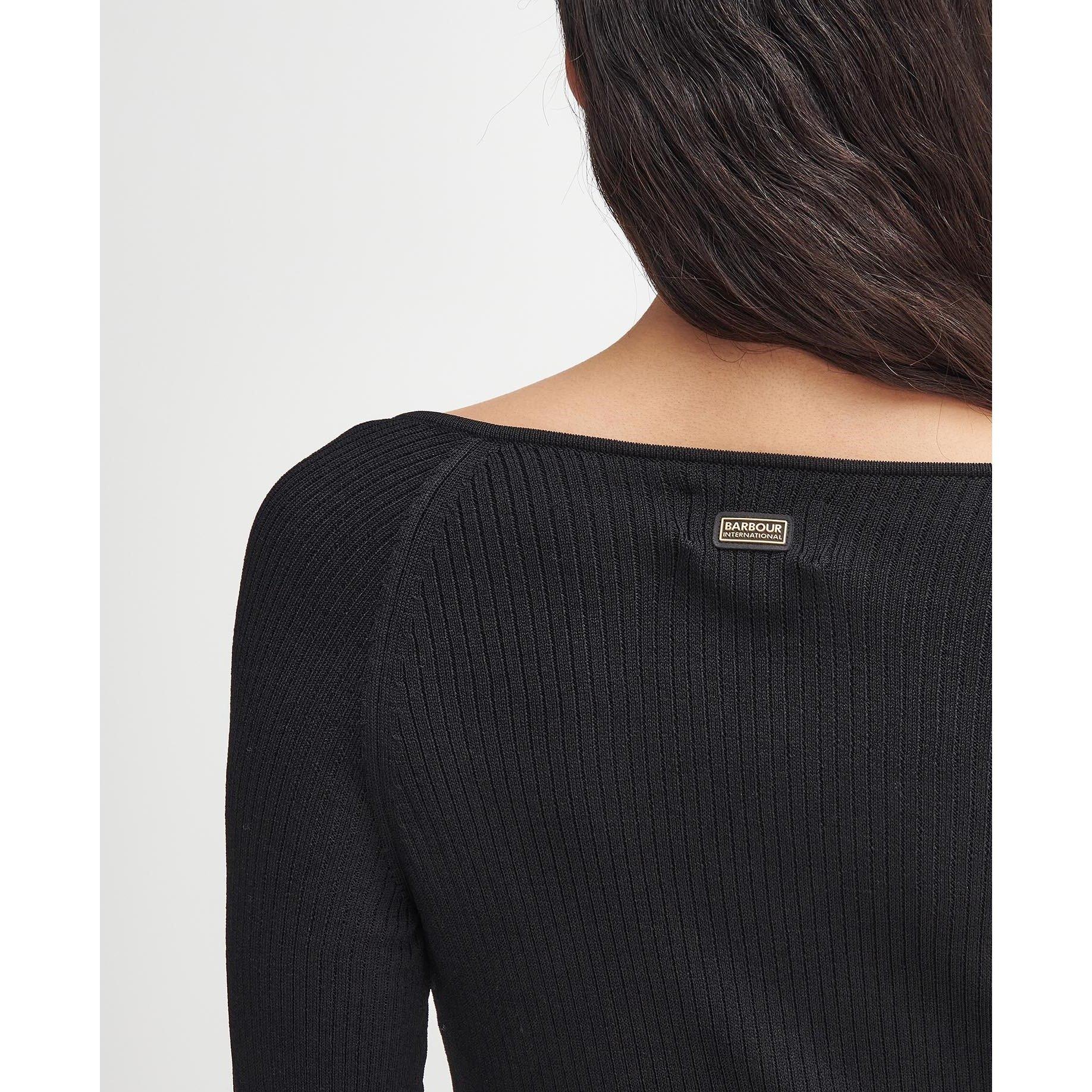 Black - Barbour International - Roberta Knitted Midi Dress - 8