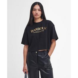 Barbour International Milla Logo Cropped T Shirt