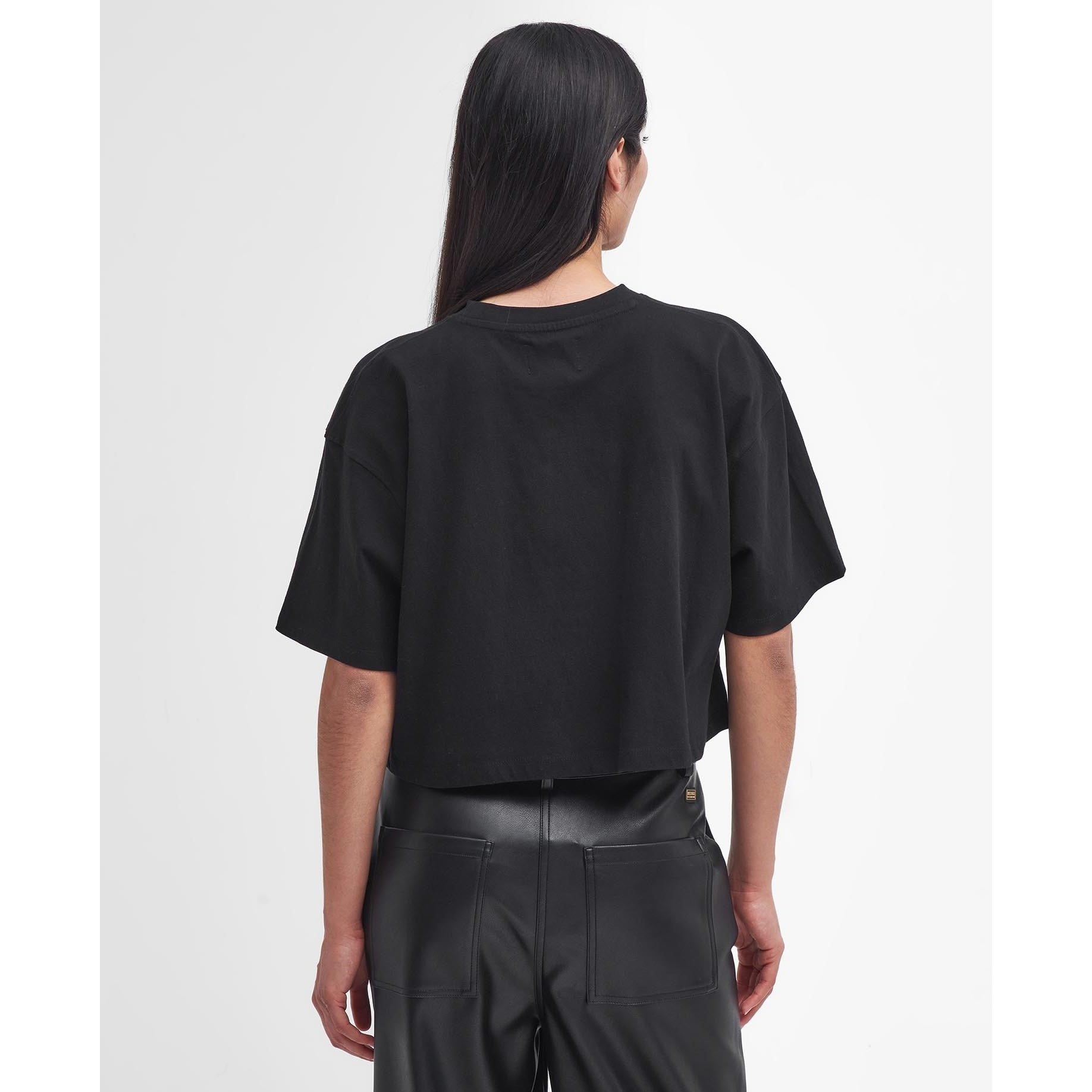 Black - Barbour International - Milla Logo Cropped T-Shirt - 2